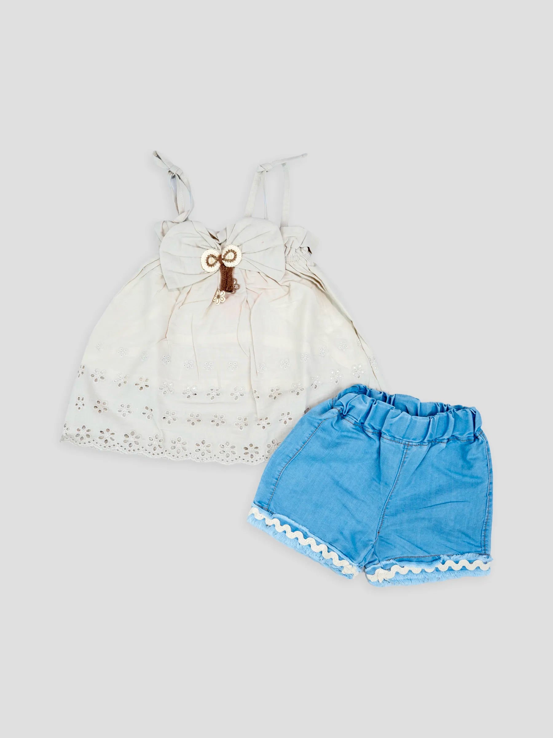 Hap & Hope  Cotton Sleeveless Top & Shorts For Baby Girls