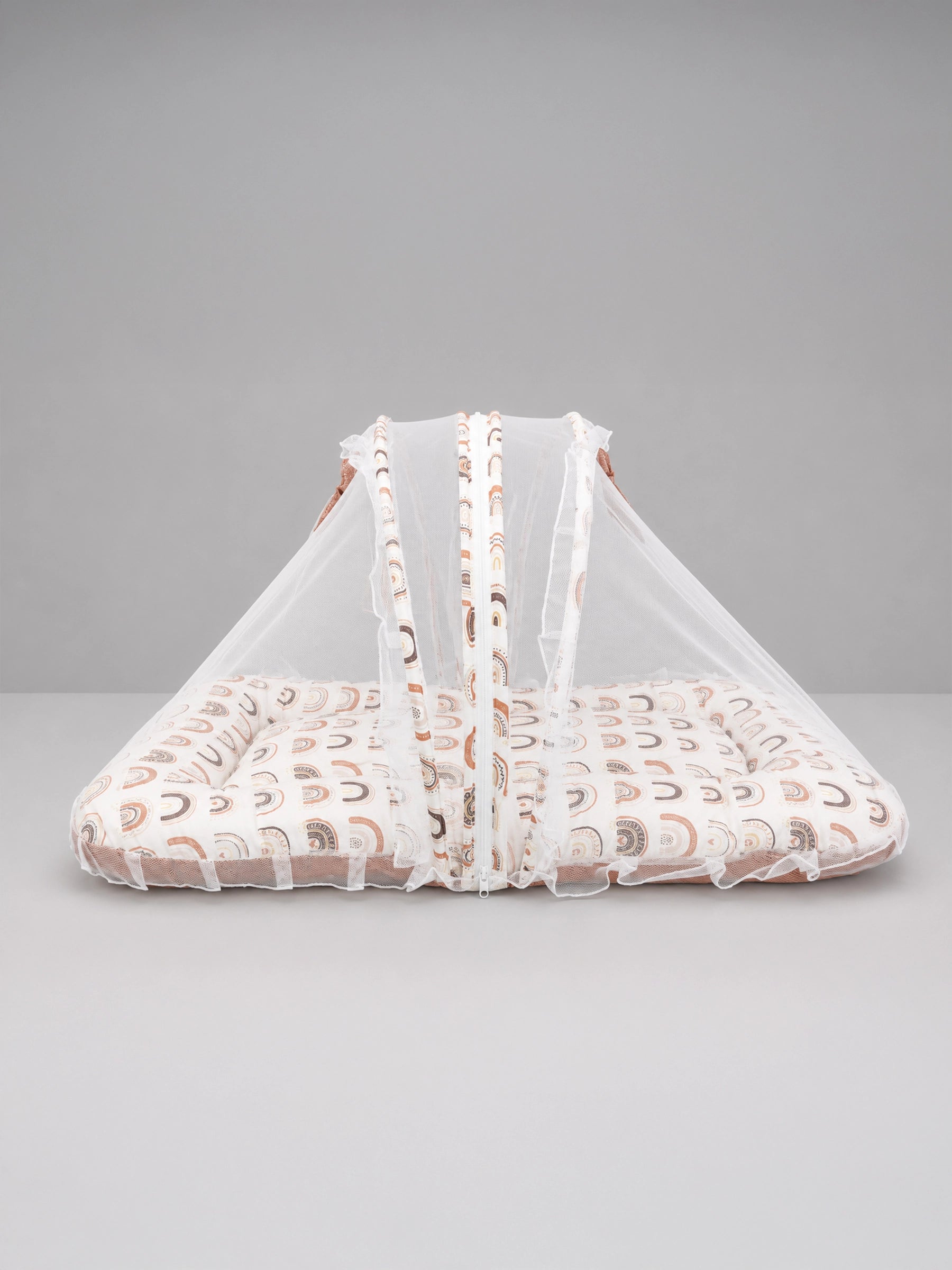 Printed Newborn Baby Mosquito Net Bed with Soft Mattress