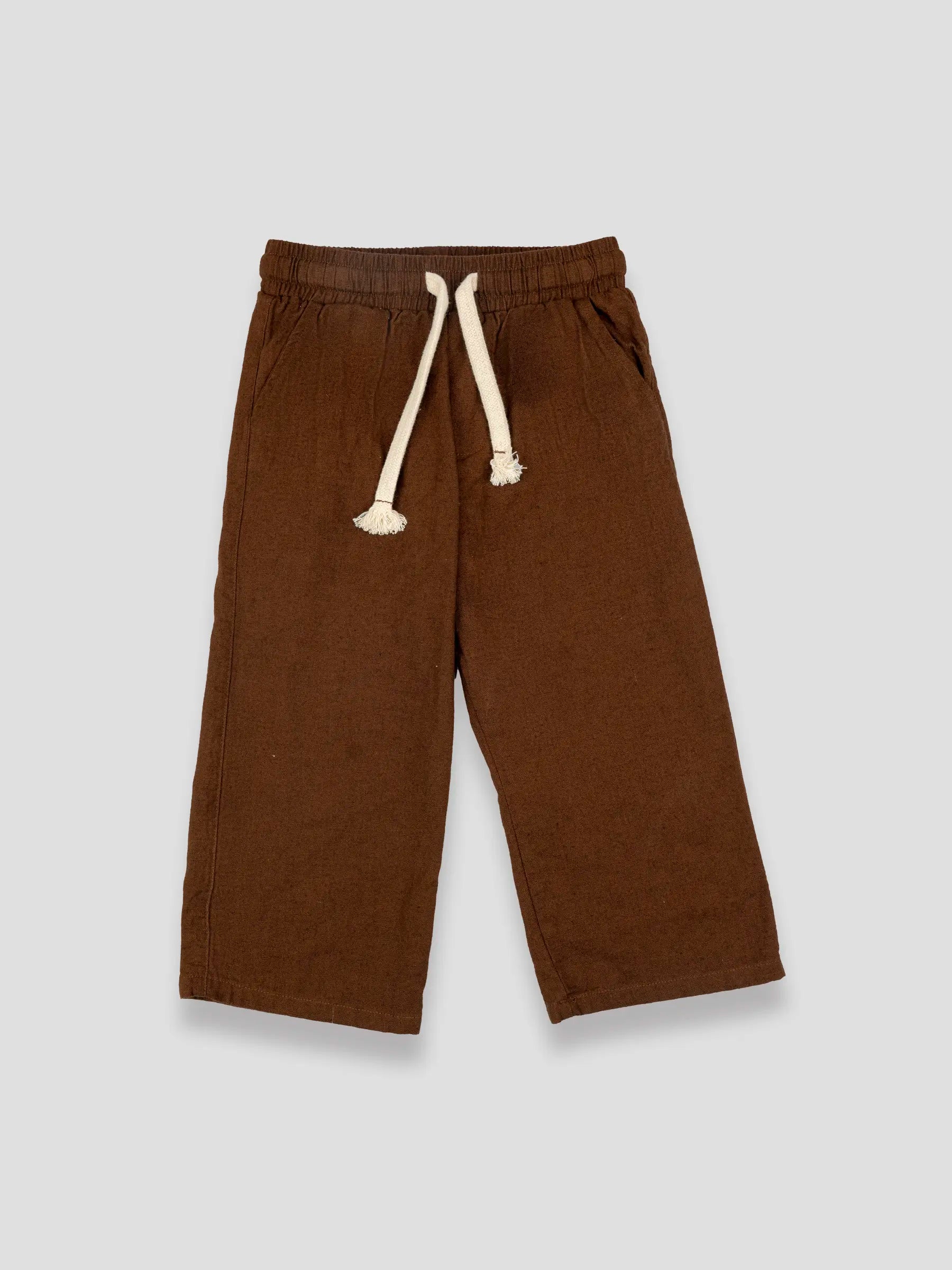 Hap & Hope Unisex Relaxed Fit Plain Linen Pants For Unisex