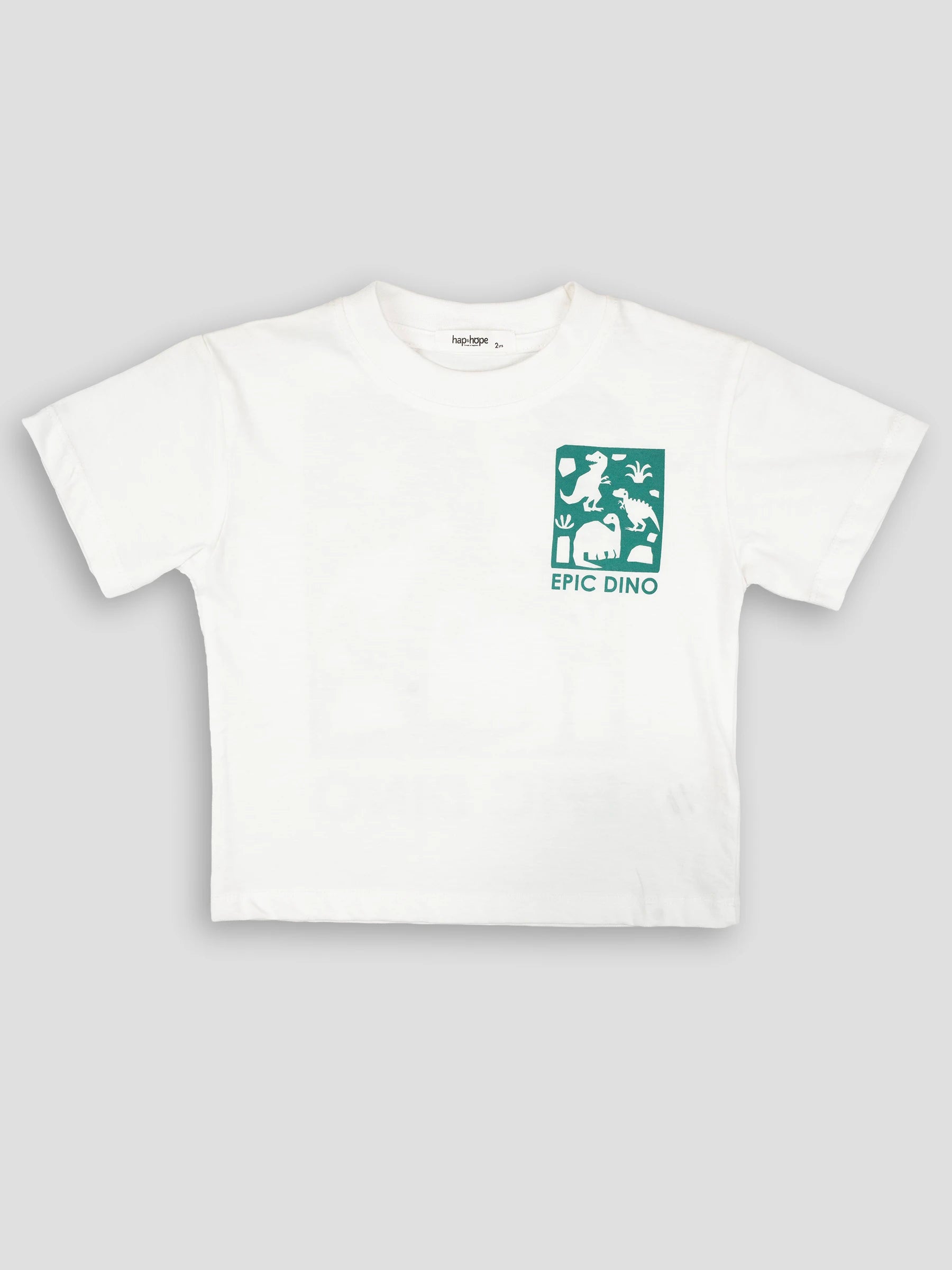 Hap&Hope Epic Dino Print Round Neck Half Sleeve T-Shirt for Boys