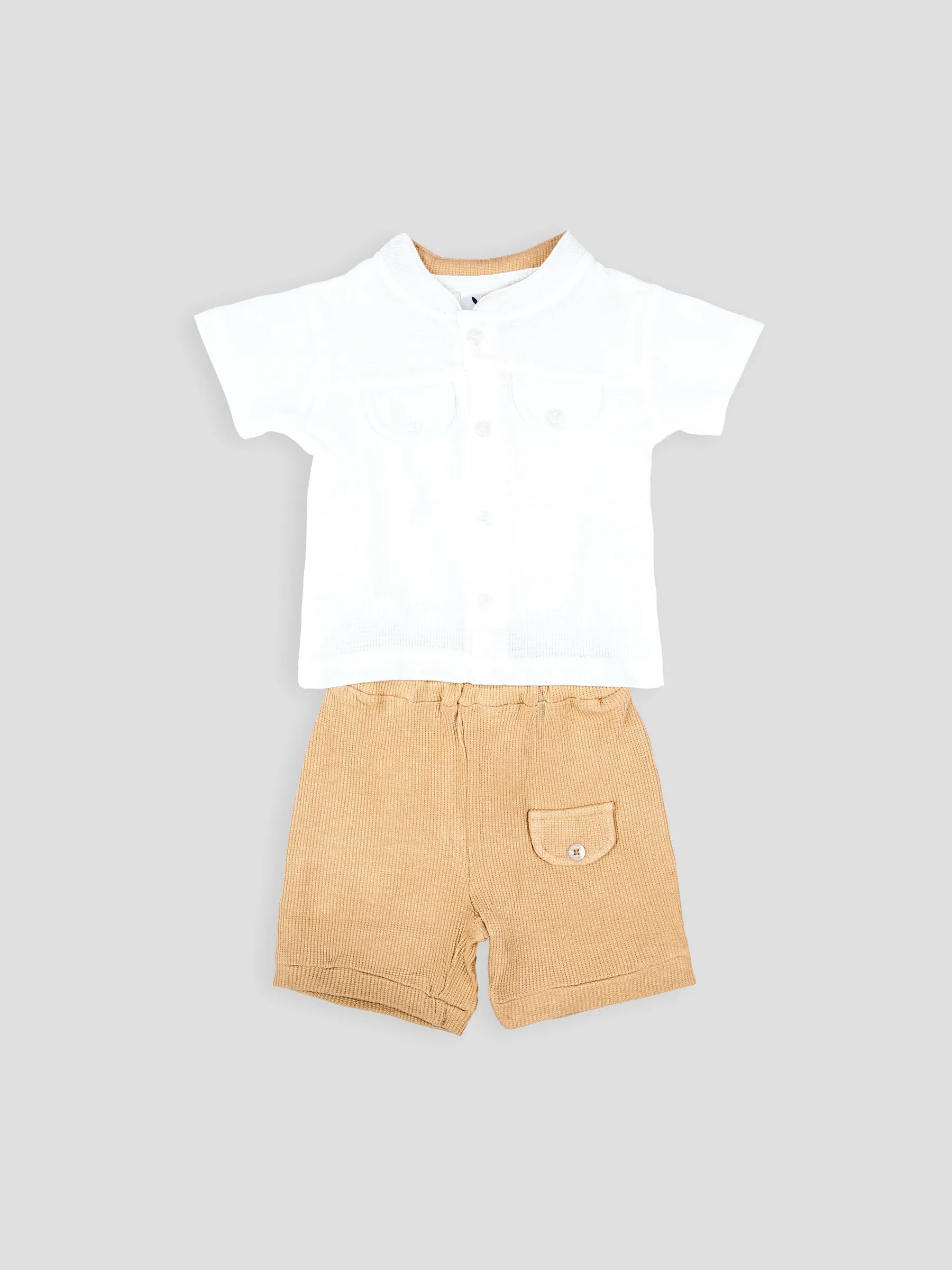 Hap & Hope Cotton Half Sleeve Chinese Neck T-Shirt & Shorts For Boys