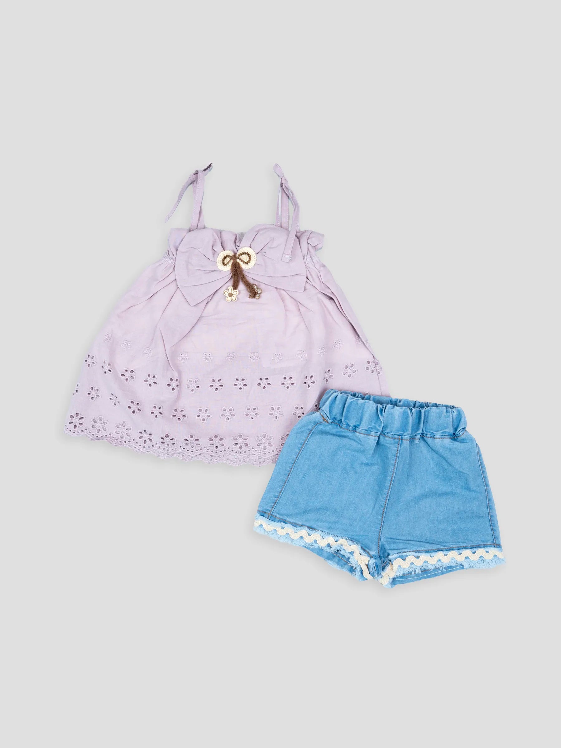 Hap & Hope  Cotton Sleeveless Top & Shorts For Baby Girls