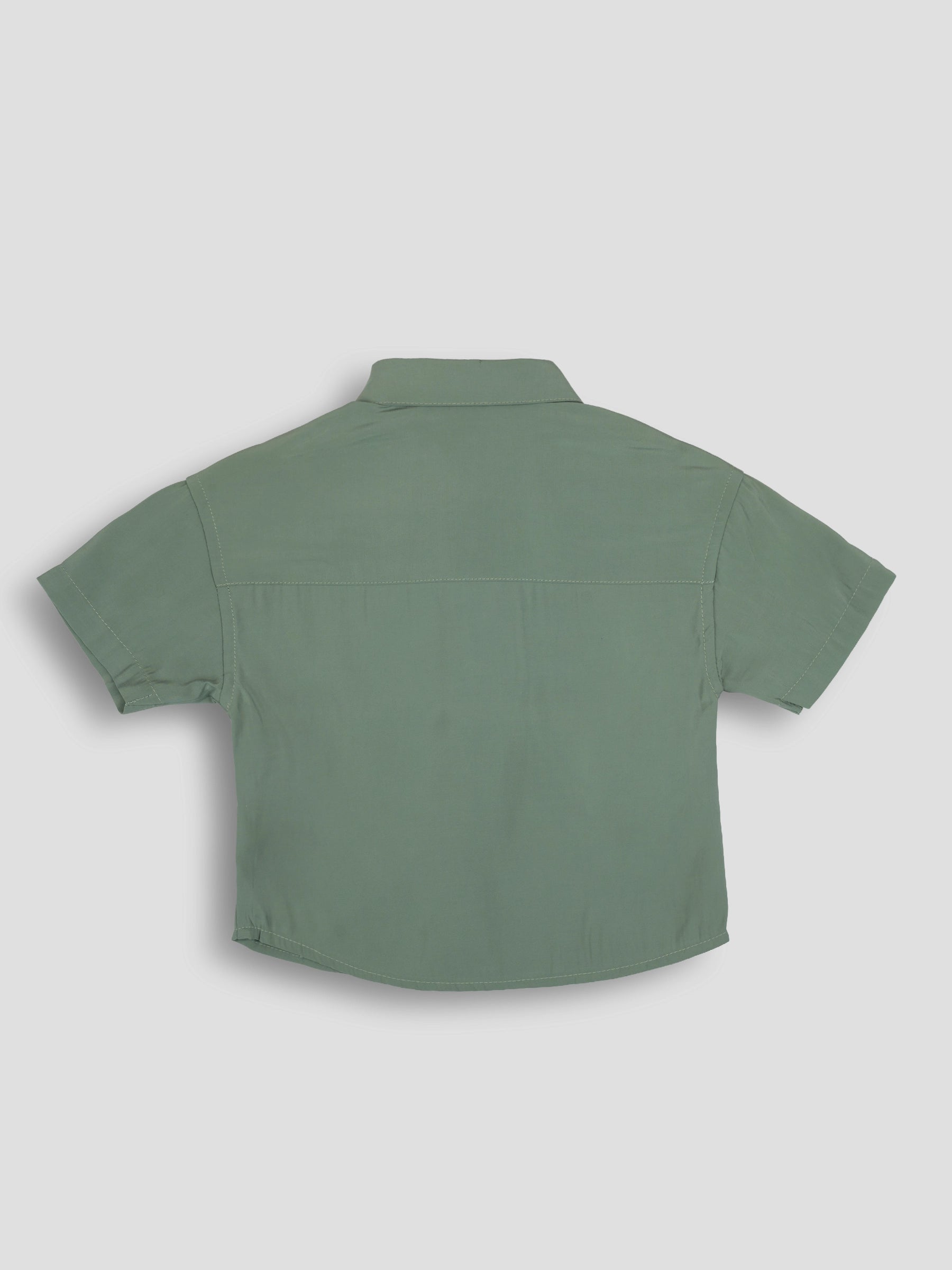 Hap&Hope Plain Collar Neck Half Sleeve Shirt for Boys