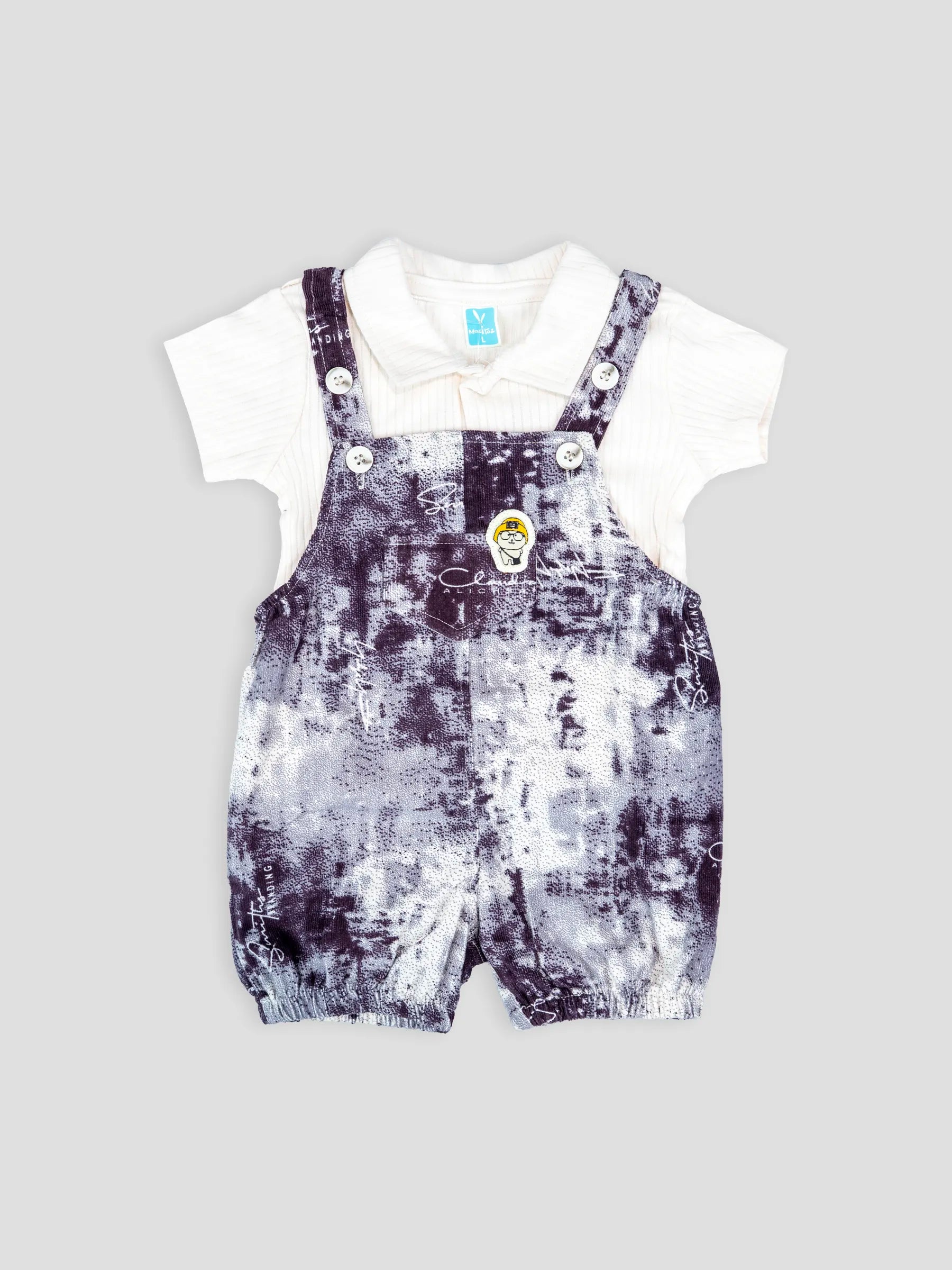 Hap & Hope Printed Cotton Half Sleeve Collar Neck Baba Suit For Baby Boys