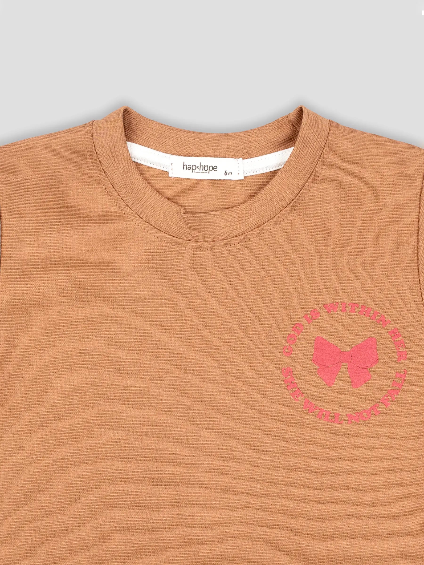 Hap&Hope Printed Round Neck Half Sleeve T-Shirt for Girls