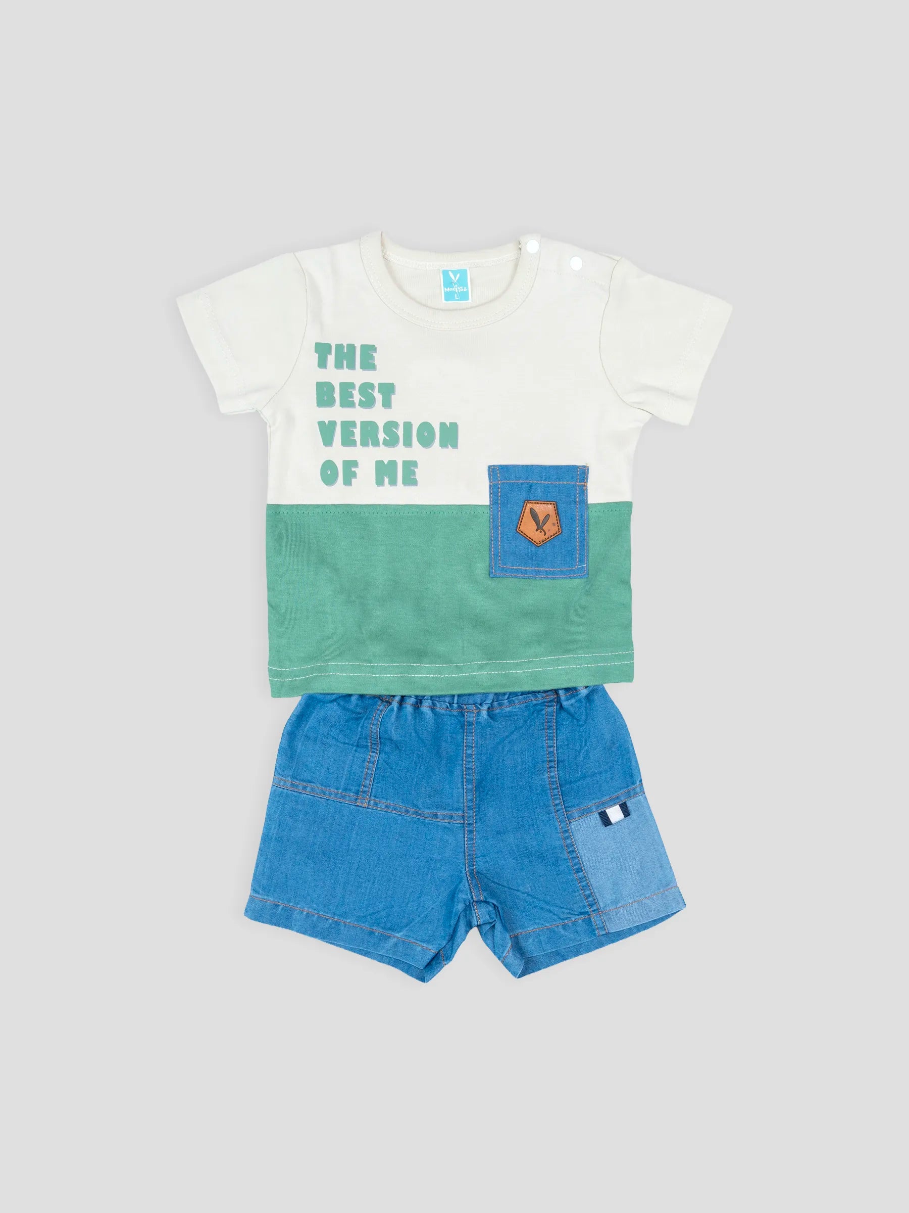 Hap & Hope Printed Cotton Half Sleeve T-Shirt & Shorts For Baby Boys