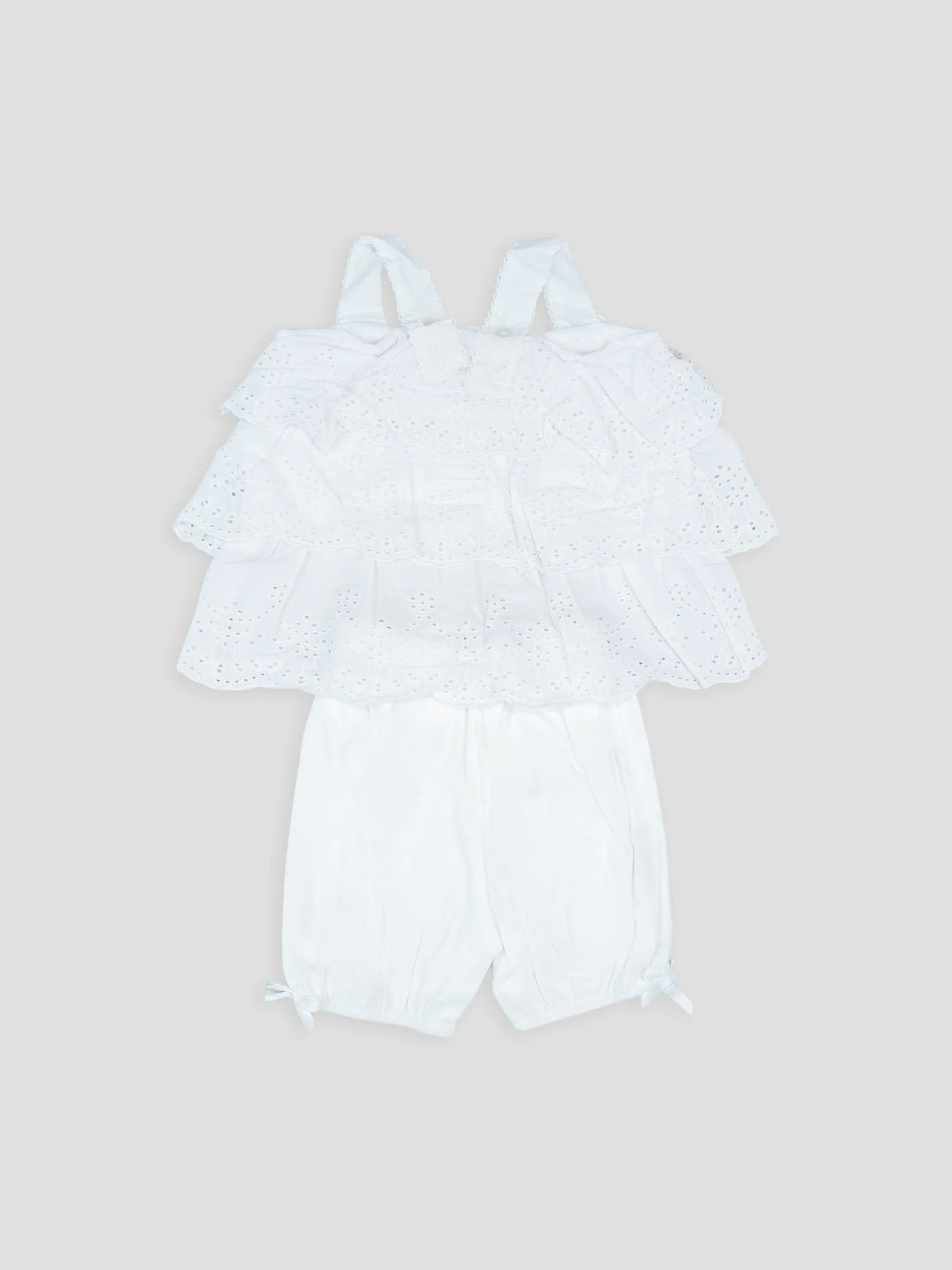 Hap & Hope  Cotton Layered Top & Shorts For Baby Girls