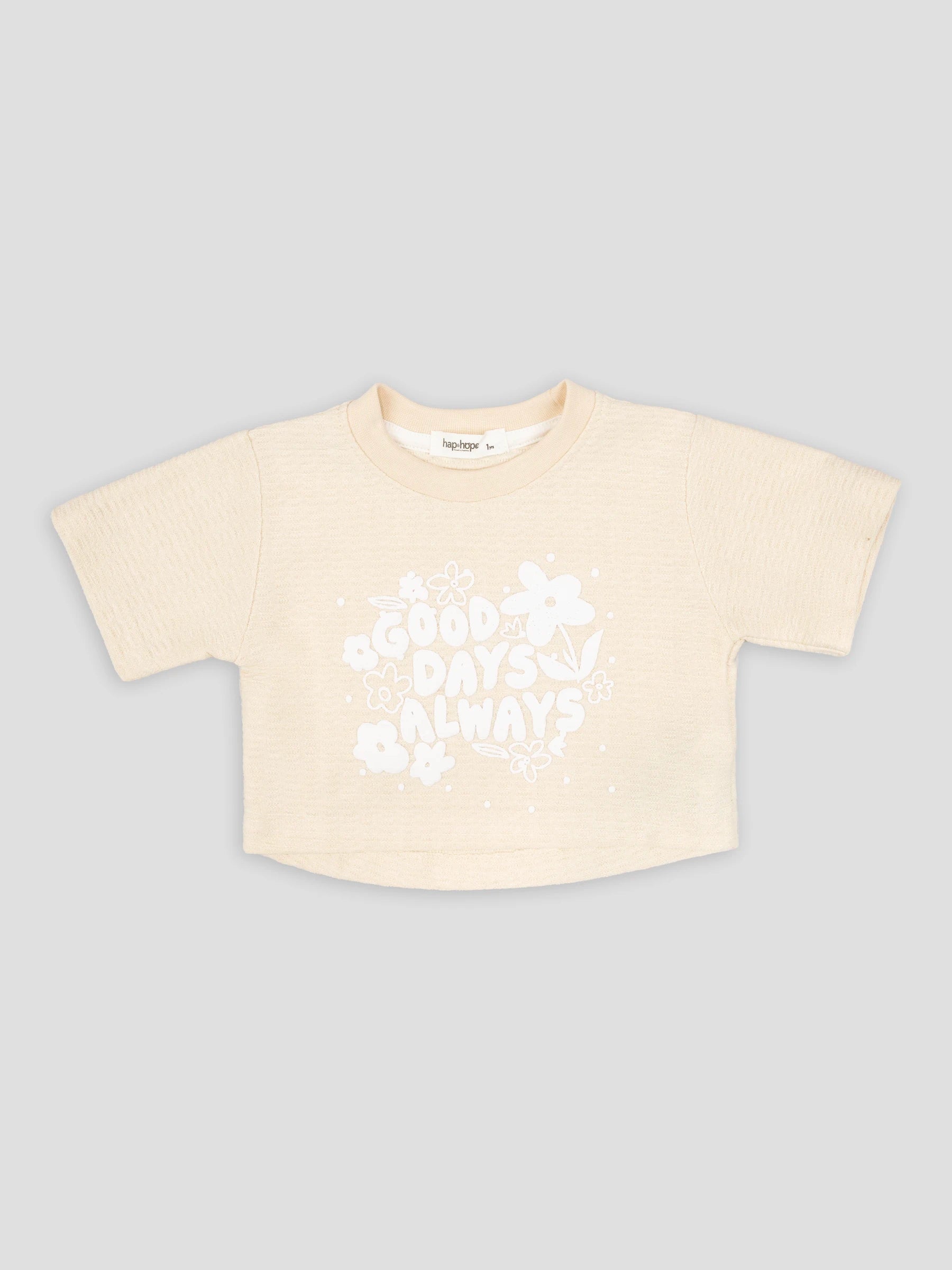 Hap&Hope Printed Round Neck Half Sleeve T-Shirt for Girls