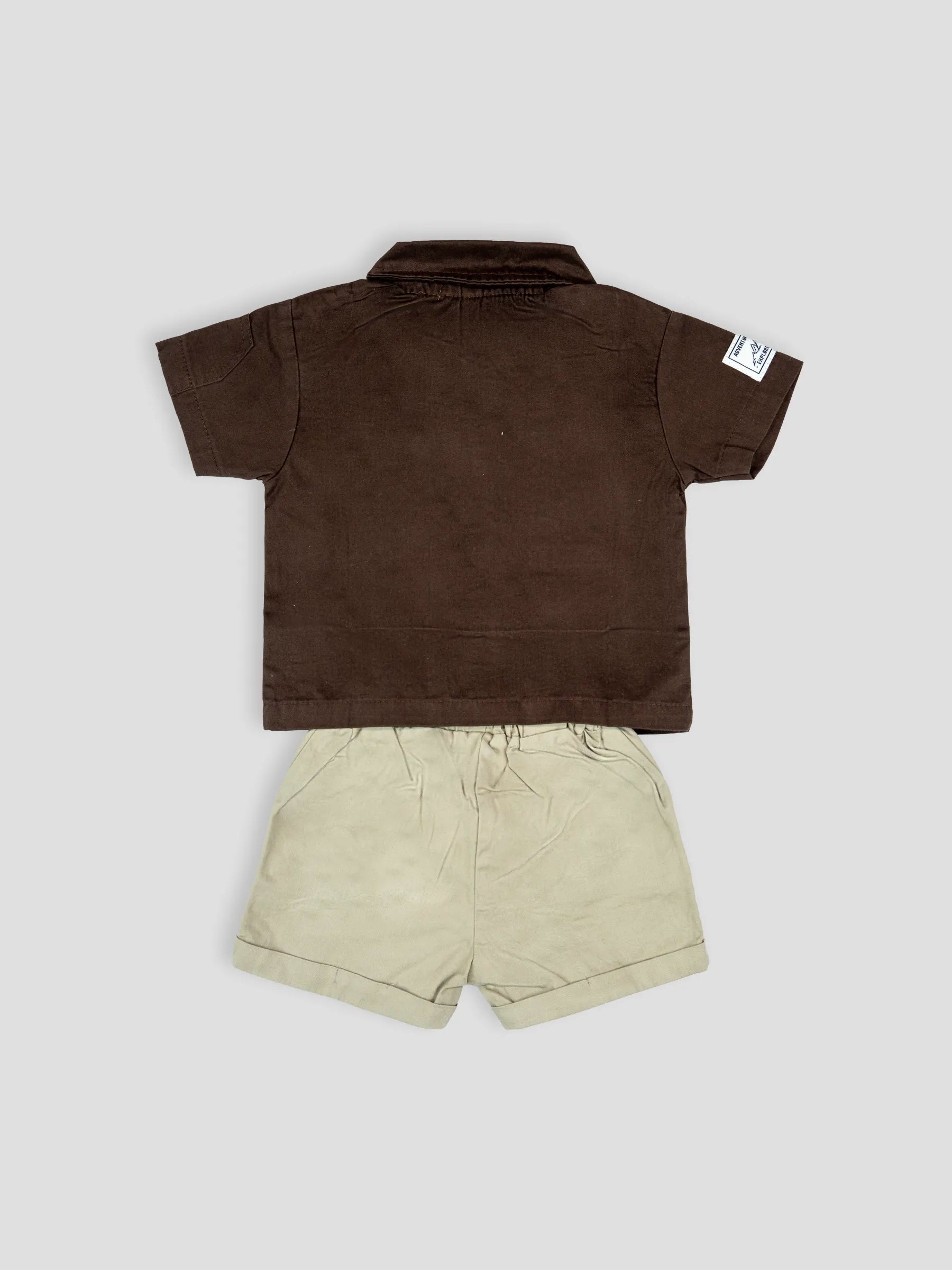 Hap & Hope  Cotton Half Sleeve Collar Neck Shirt & Shorts For Baby Boys
