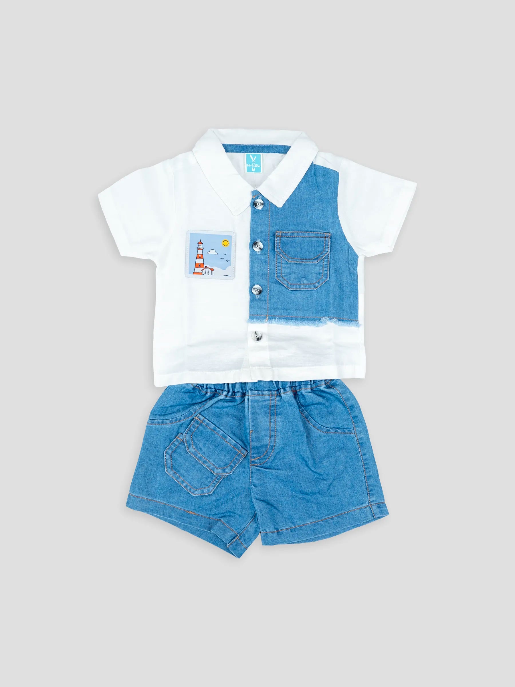 Hap & Hope Cotton Half Sleeve Collar Neck T-Shirt & Shorts  For Baby Boys