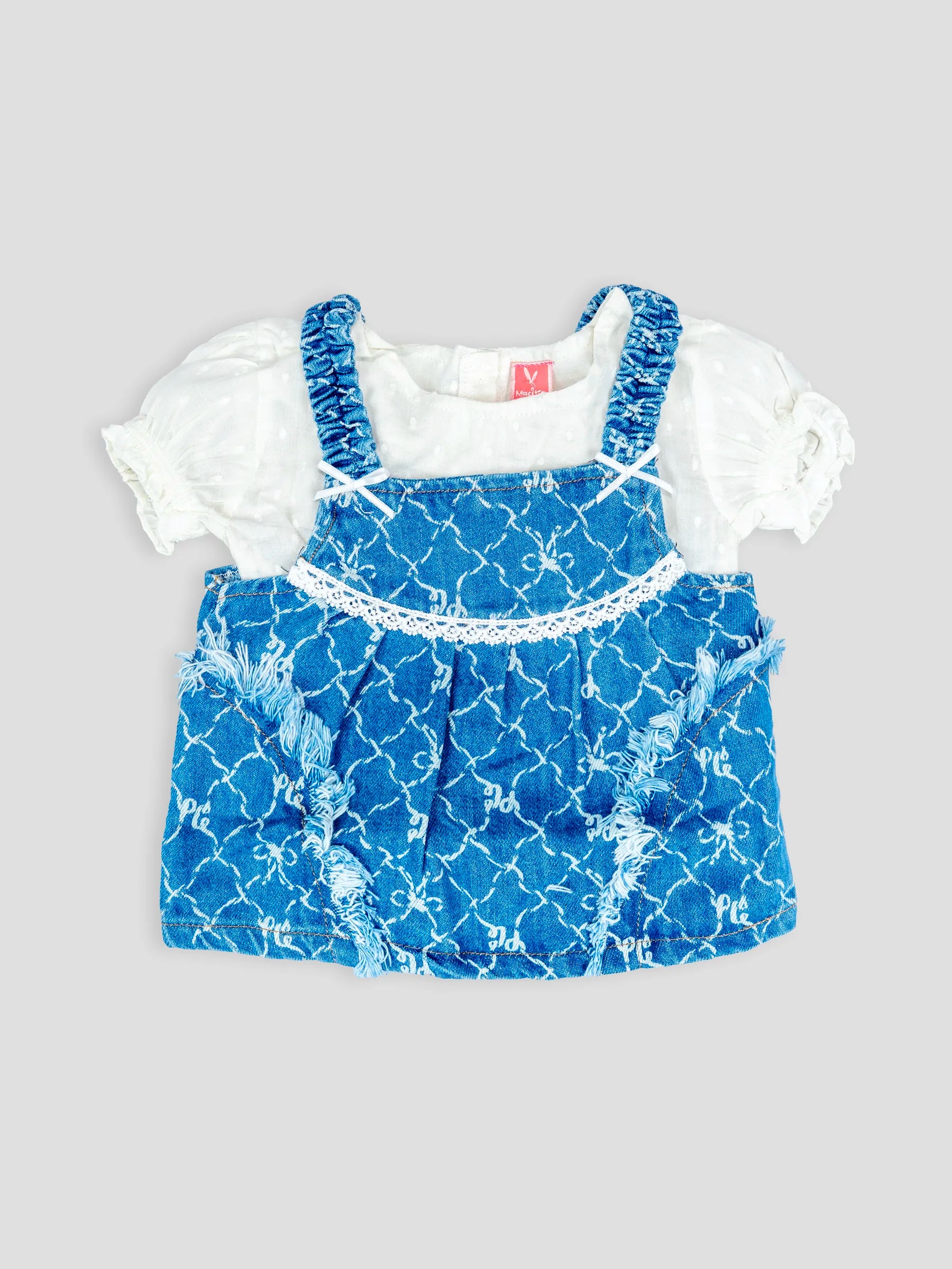 Hap & Hope  Printed Cotton Half Sleeve Frock For Baby Girls