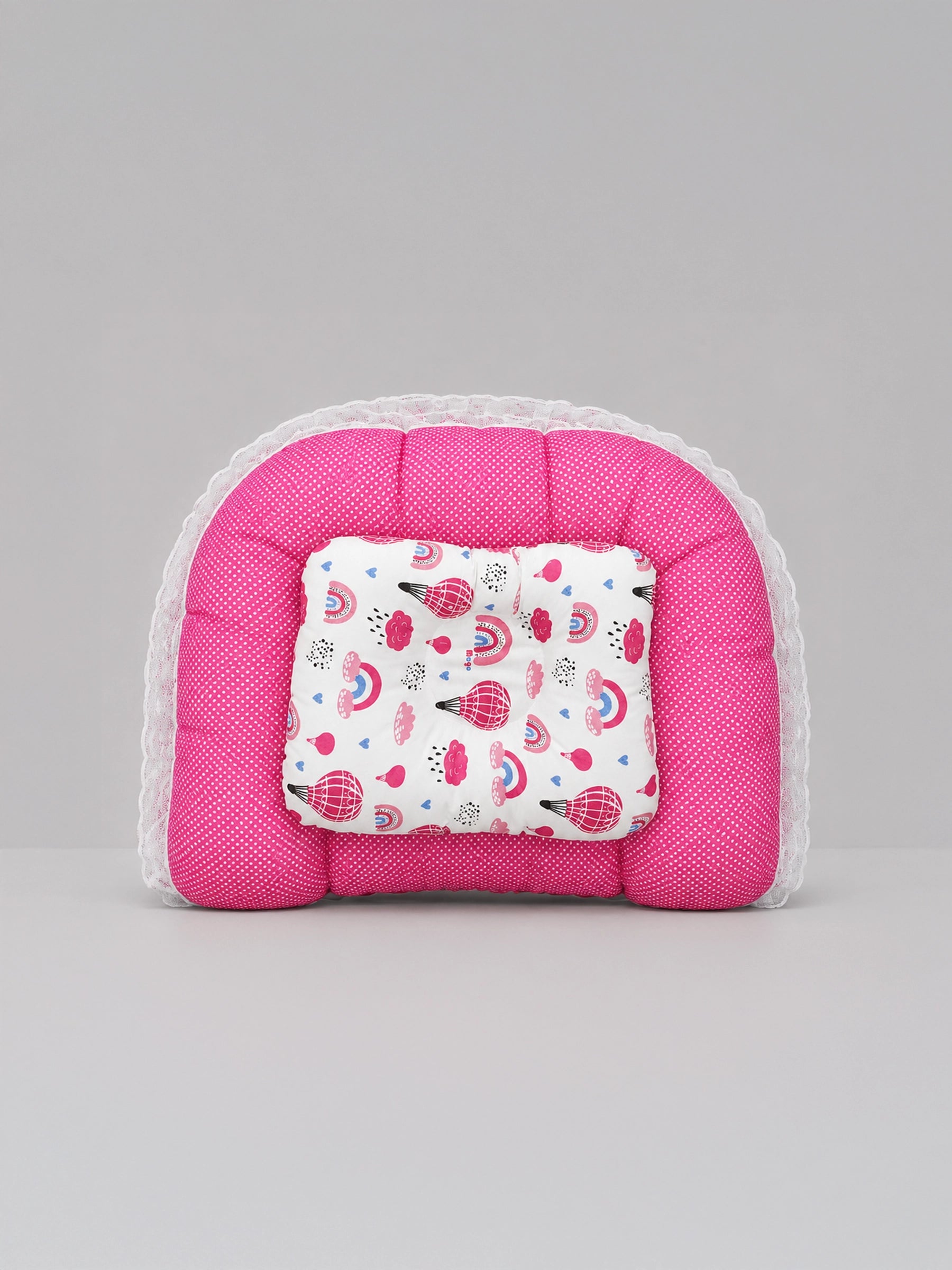 Printed Newborn Baby Mosquito Net Bed with Soft Mattress