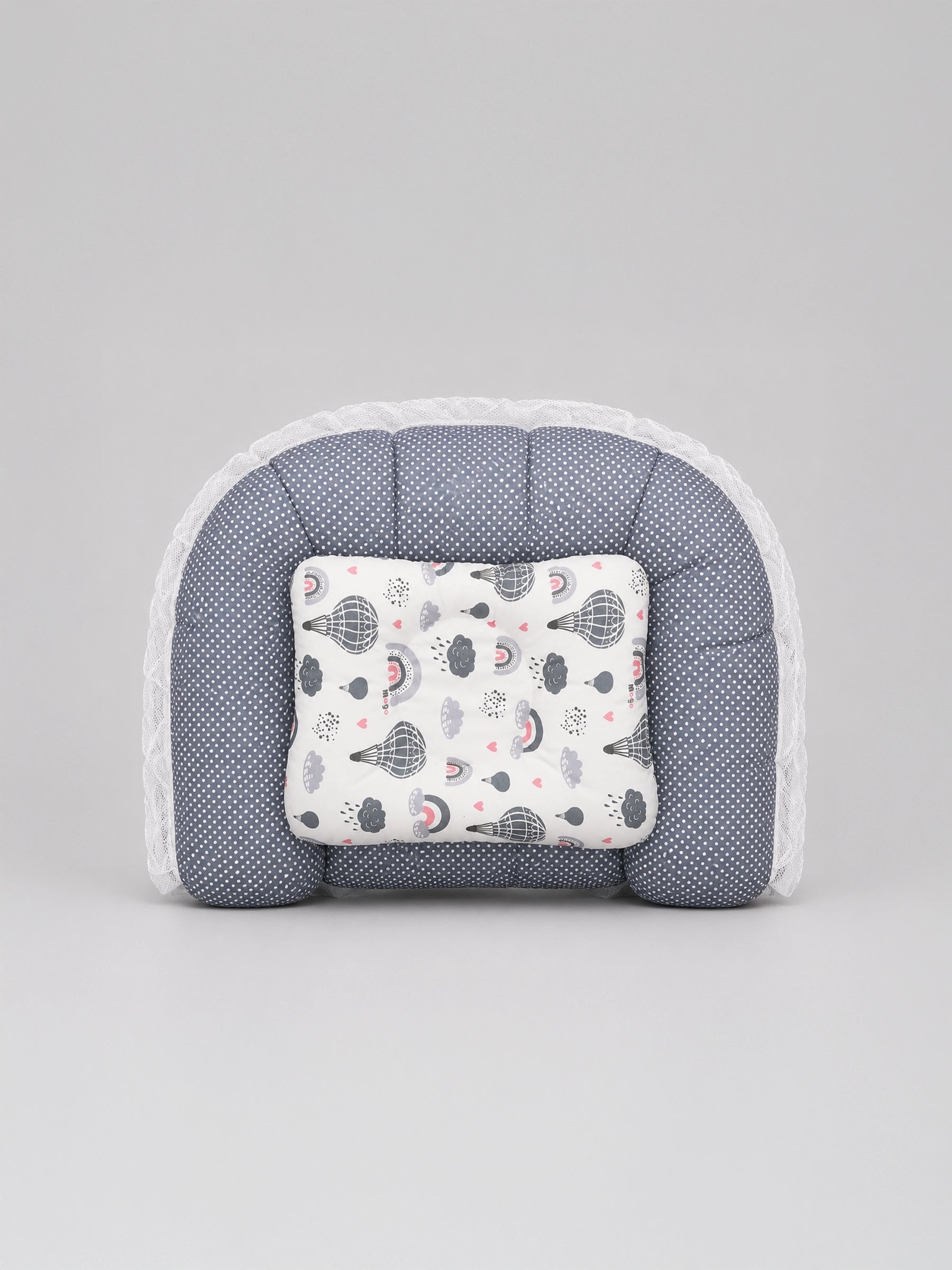 Printed Newborn Baby Mosquito Net Bed with Soft Mattress