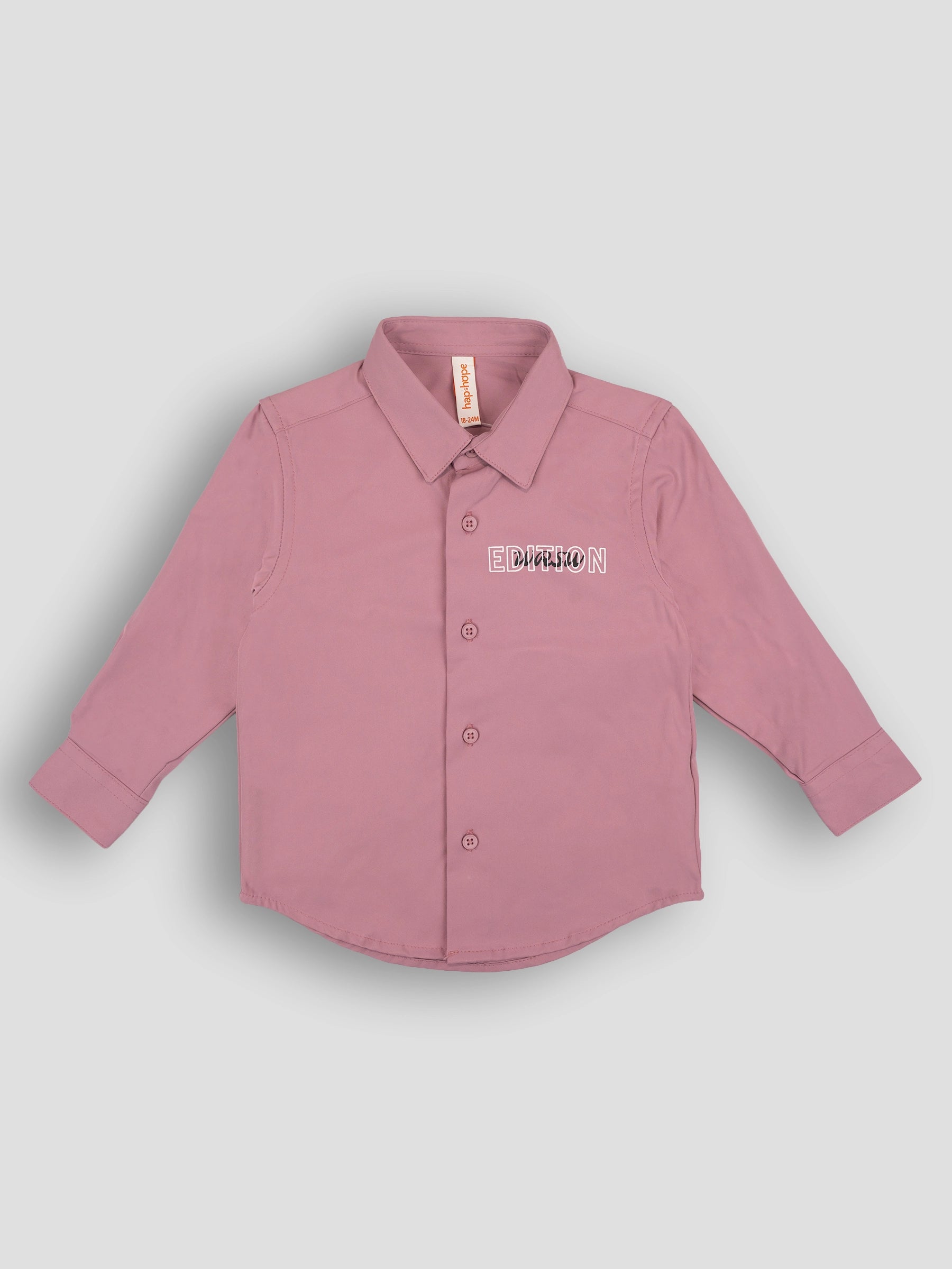 Hap&Hope Plain Collar Neck Full Sleeve Shirt for Boys