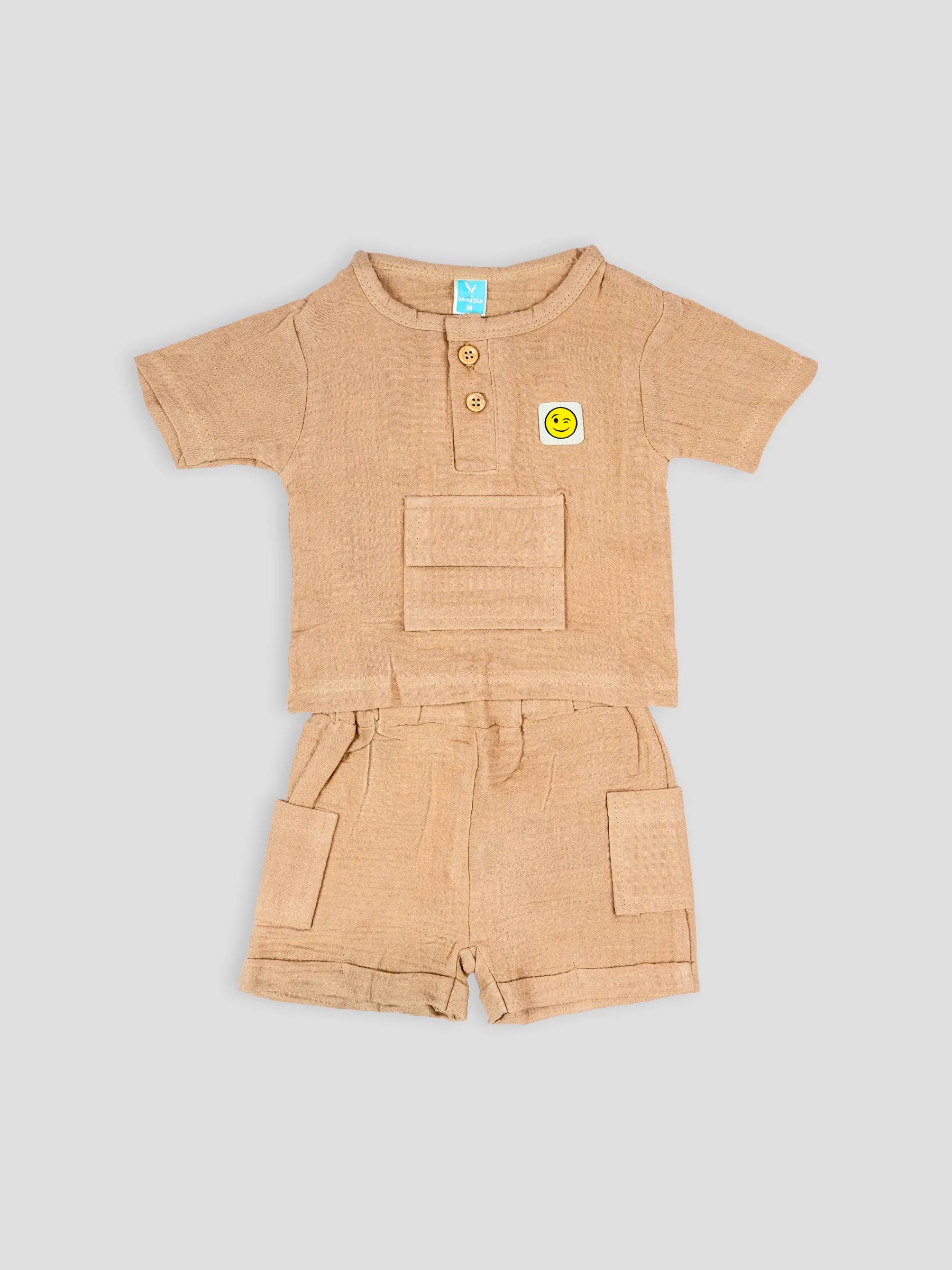 Hap & Hope  Cotton Half Sleeve Round Neck T-Shirt & Shorts For Baby Boys