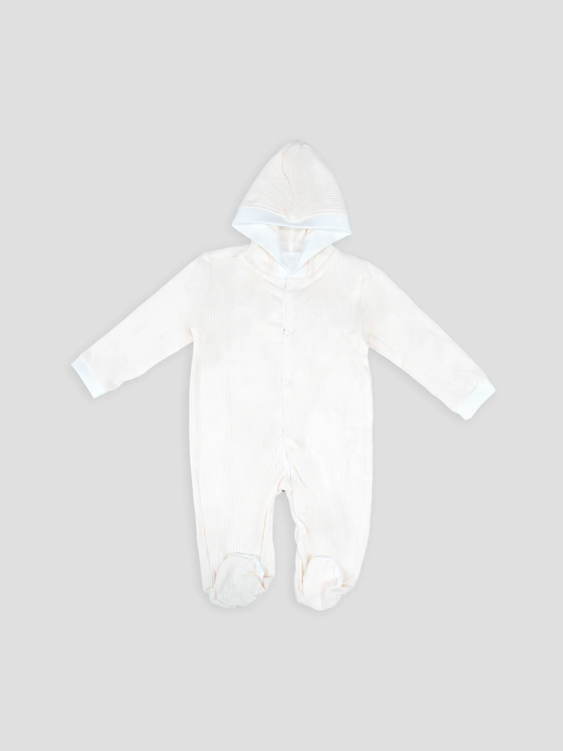 Hap & Hope  Hooded Full Sleeve Cotton Sleep Suit  For Baby Boys