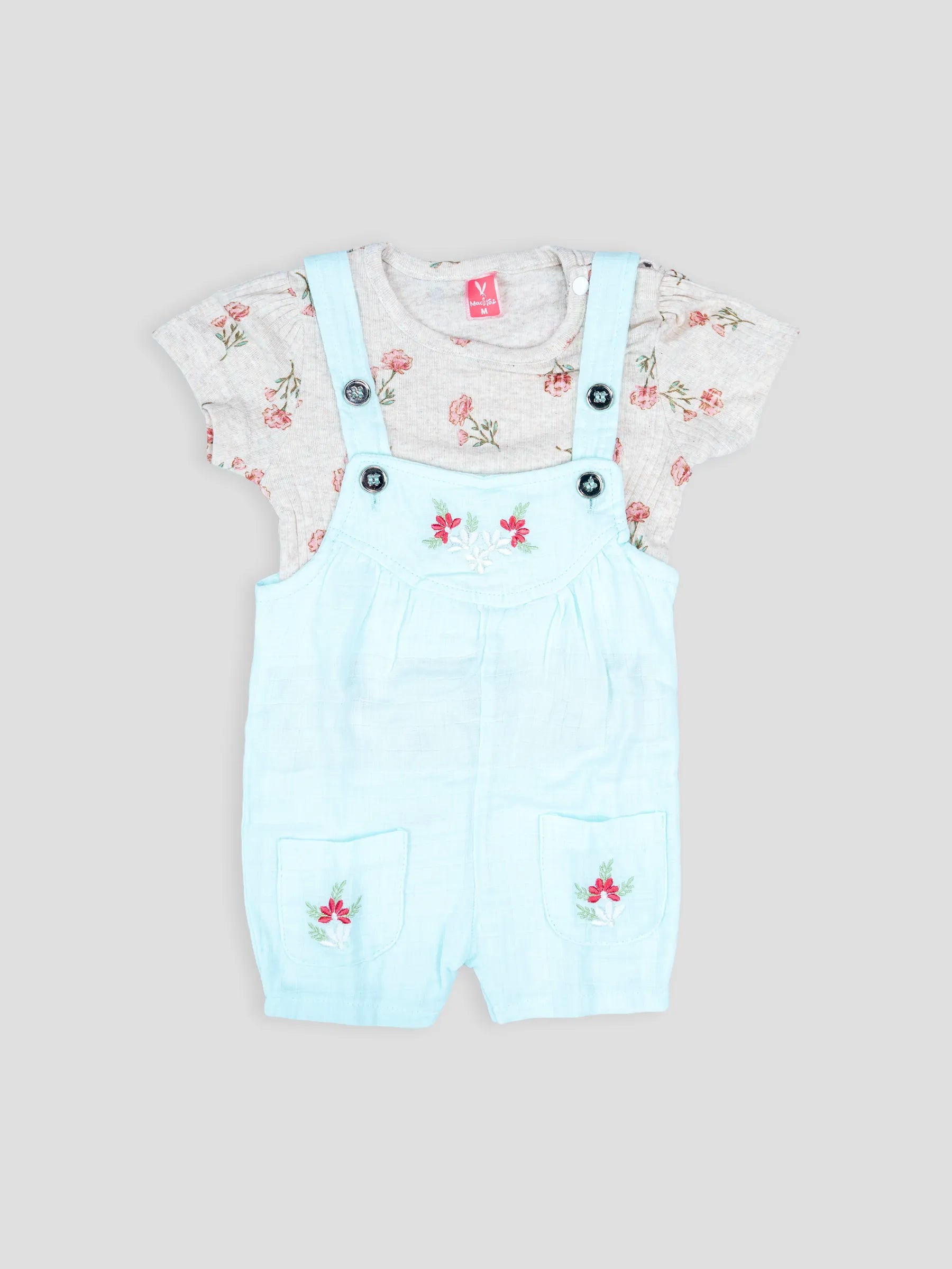 Hap & Hope  Floral Printed Cotton Baba Suit For Baby Girls