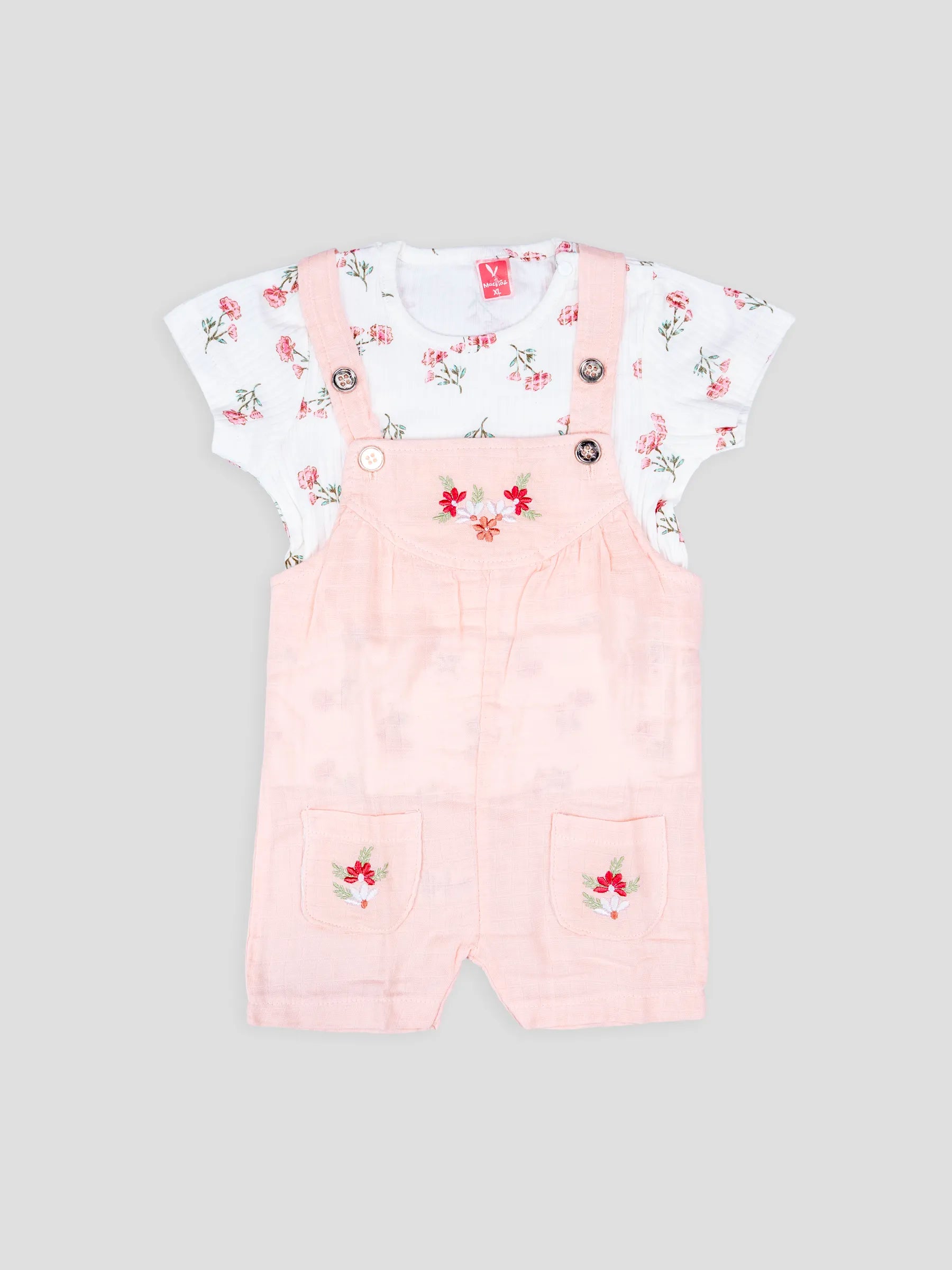 Hap & Hope  Floral Printed Cotton Baba Suit For Baby Girls