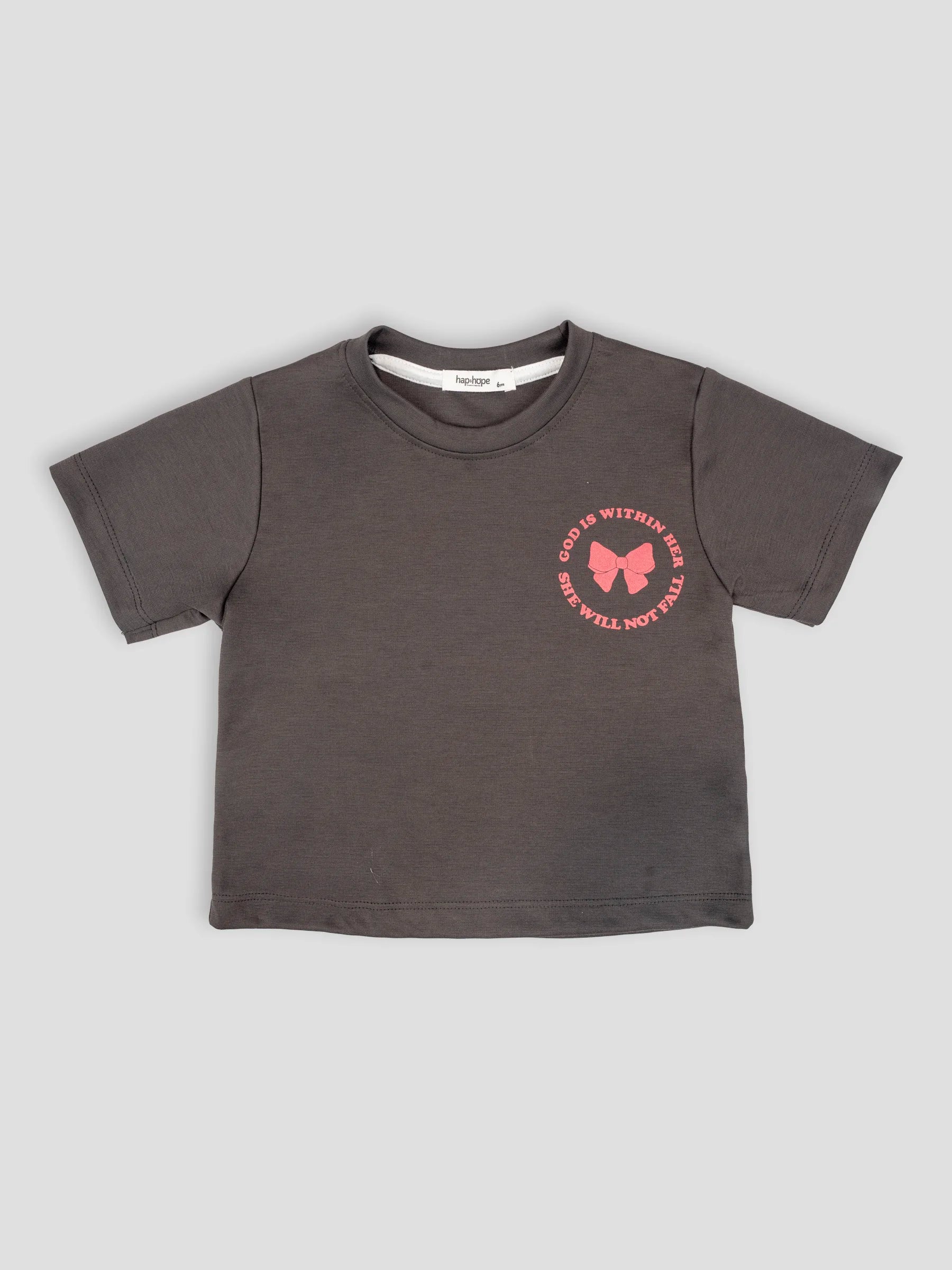 Hap&Hope Printed Round Neck Half Sleeve T-Shirt for Girls