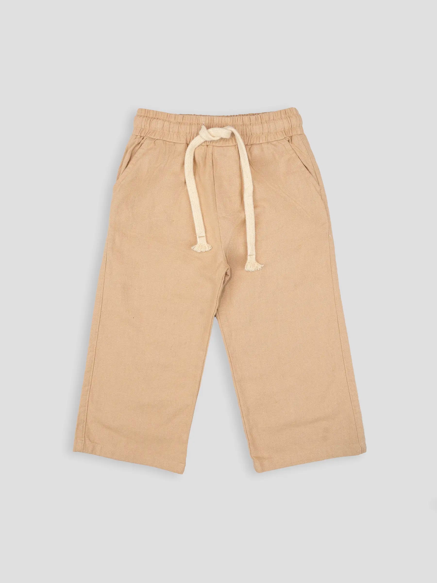 Hap & Hope Unisex Relaxed Fit Plain Linen Pants For Unisex