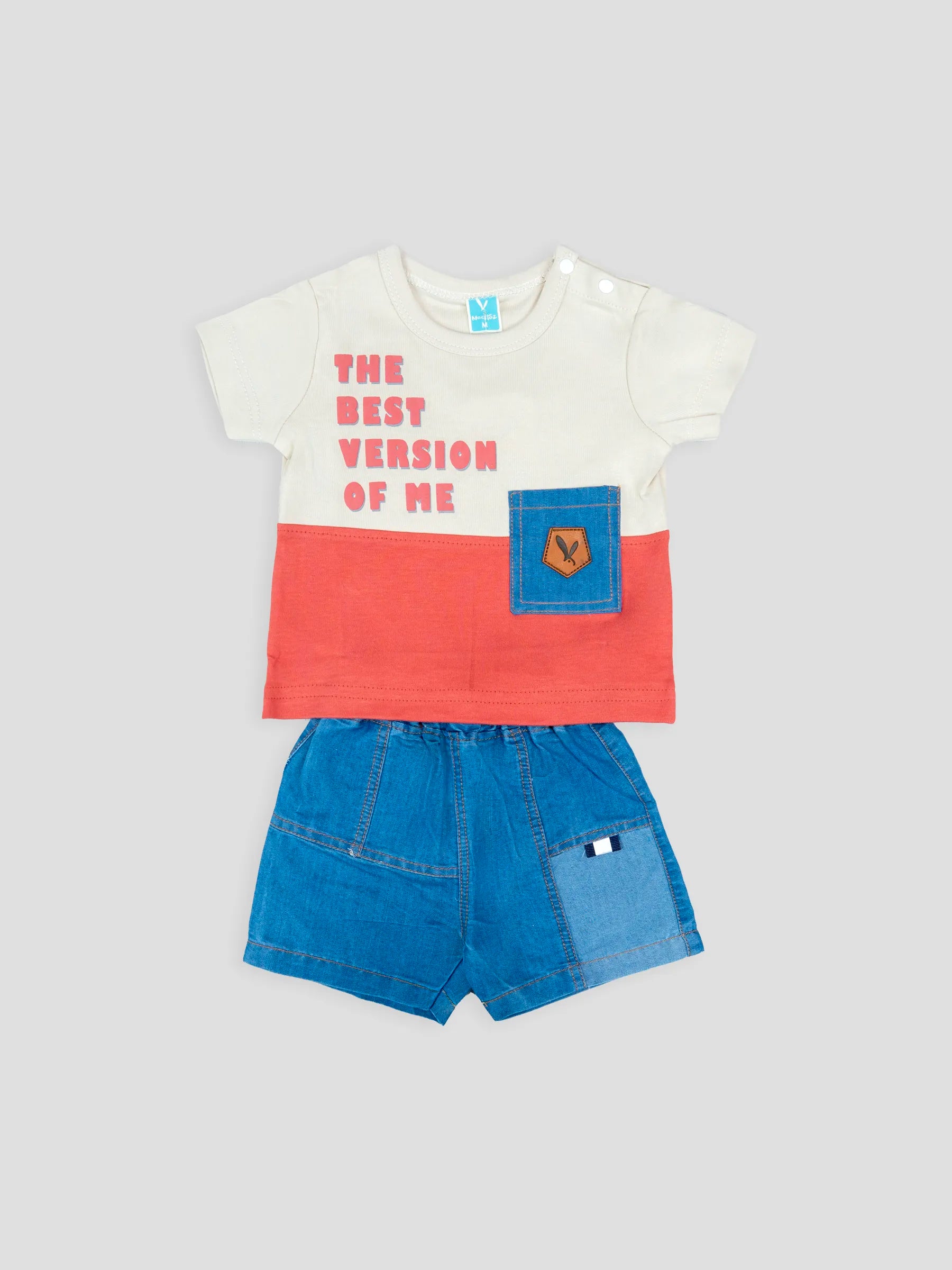 Hap & Hope Printed Cotton Half Sleeve T-Shirt & Shorts For Baby Boys