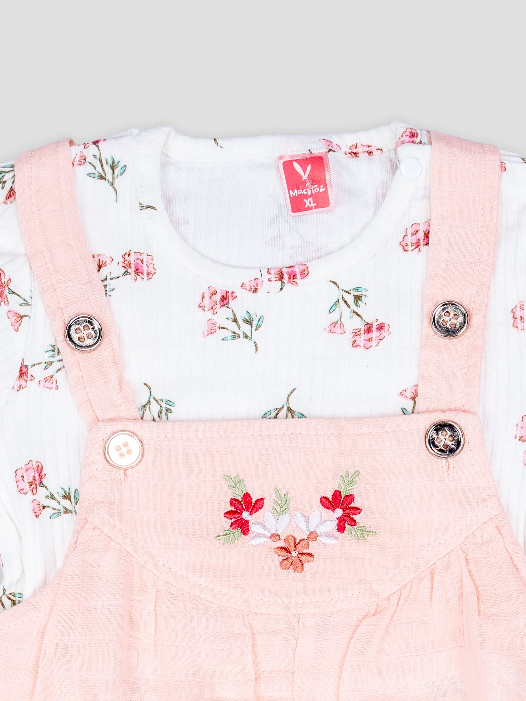Hap & Hope  Floral Printed Cotton Baba Suit For Baby Girls