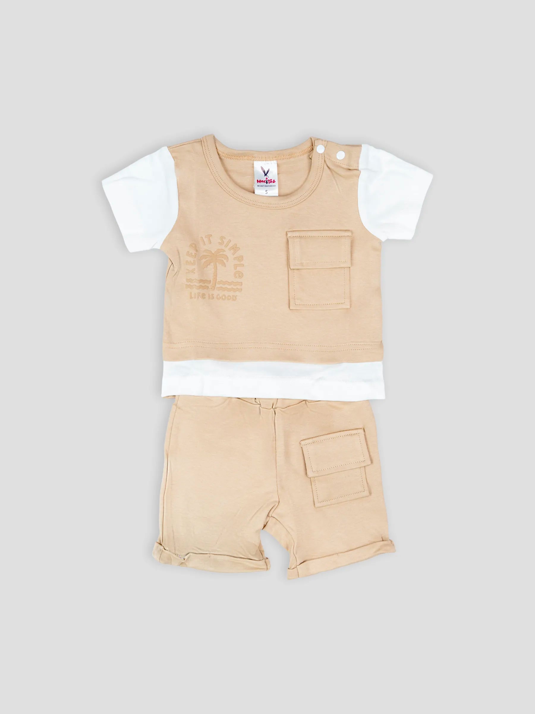Hap & Hope Cotton Half Sleeve Round Neck T-Shirt & Shorts Set For Baby Boys