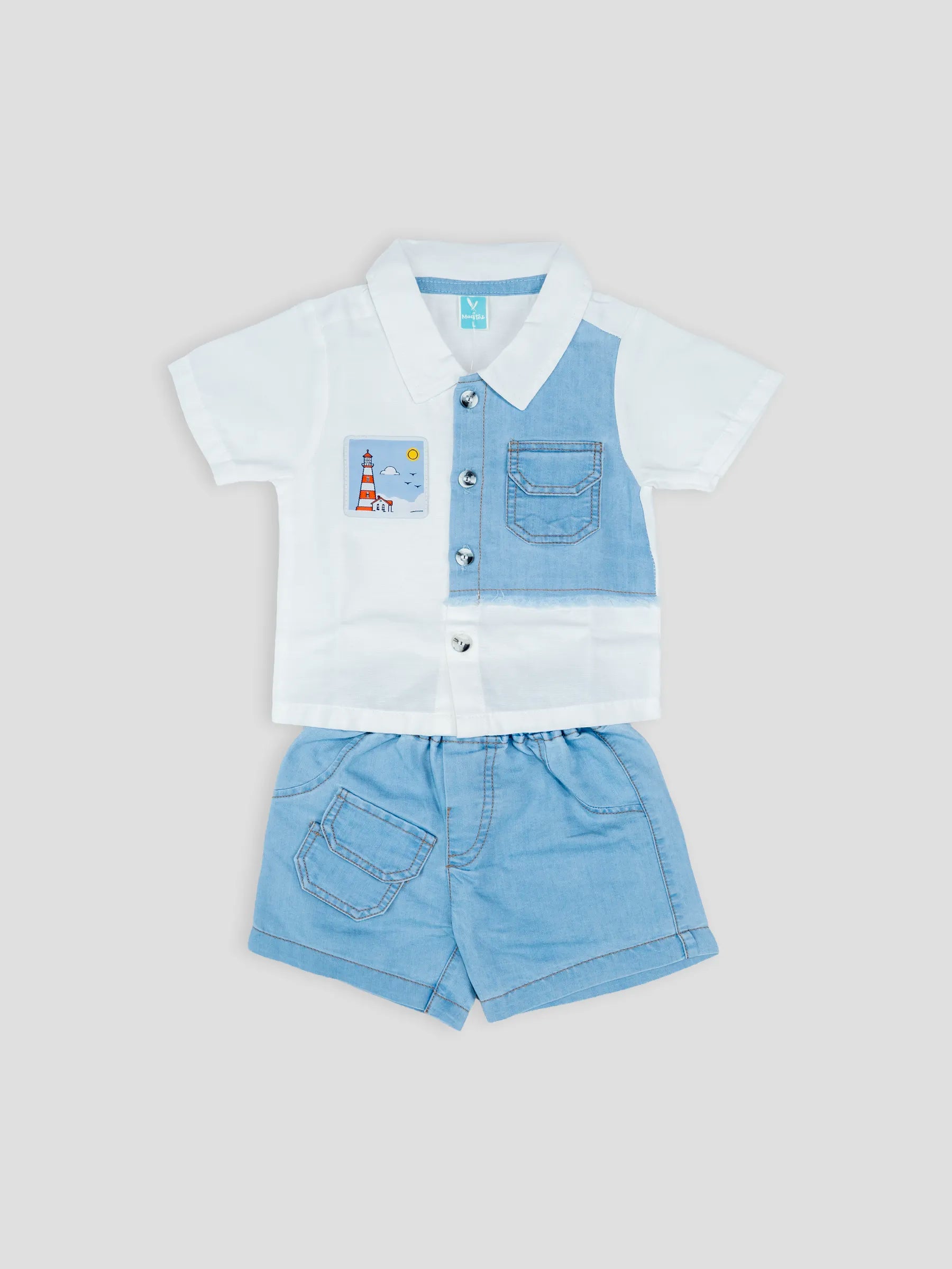 Hap & Hope Cotton Half Sleeve Collar Neck T-Shirt & Shorts  For Baby Boys