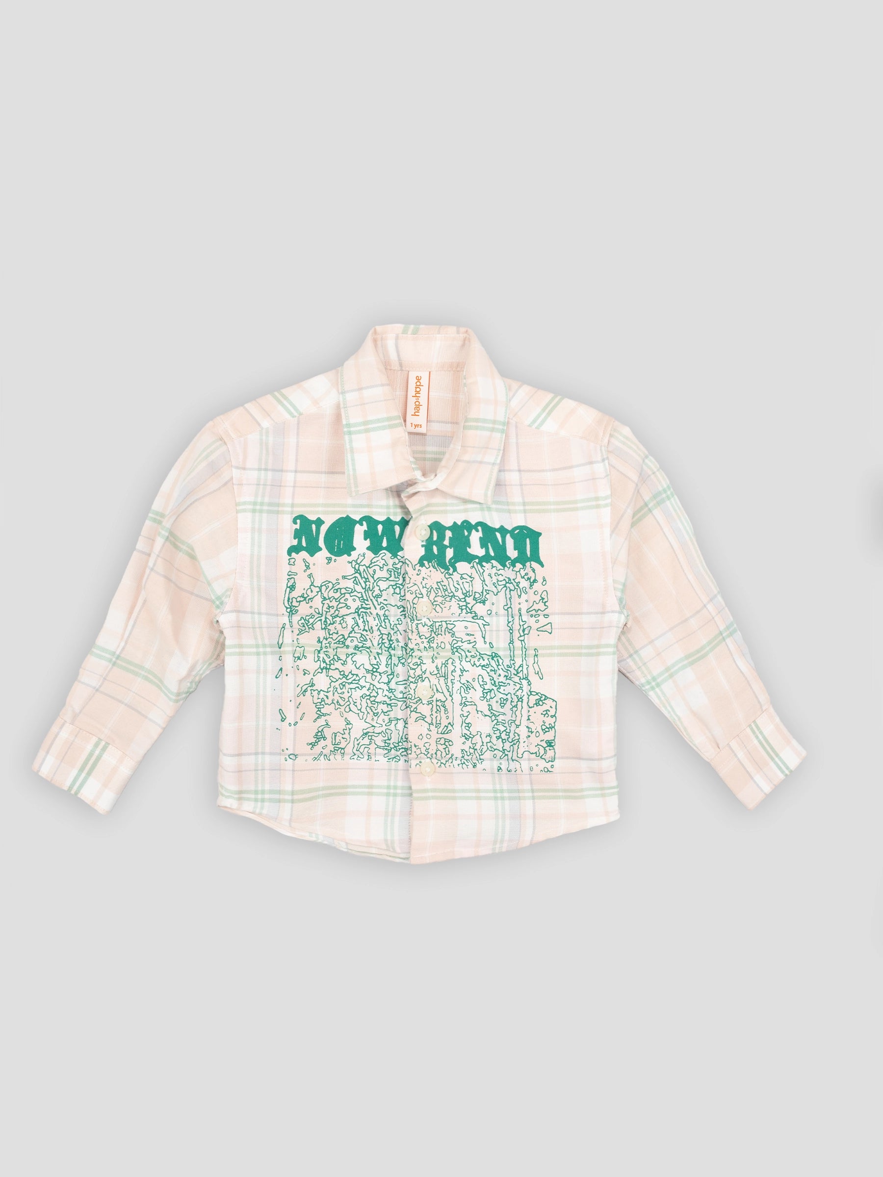 Hap&Hope Checked Graphic Print Full Sleeve Cotton Shirt for Boys