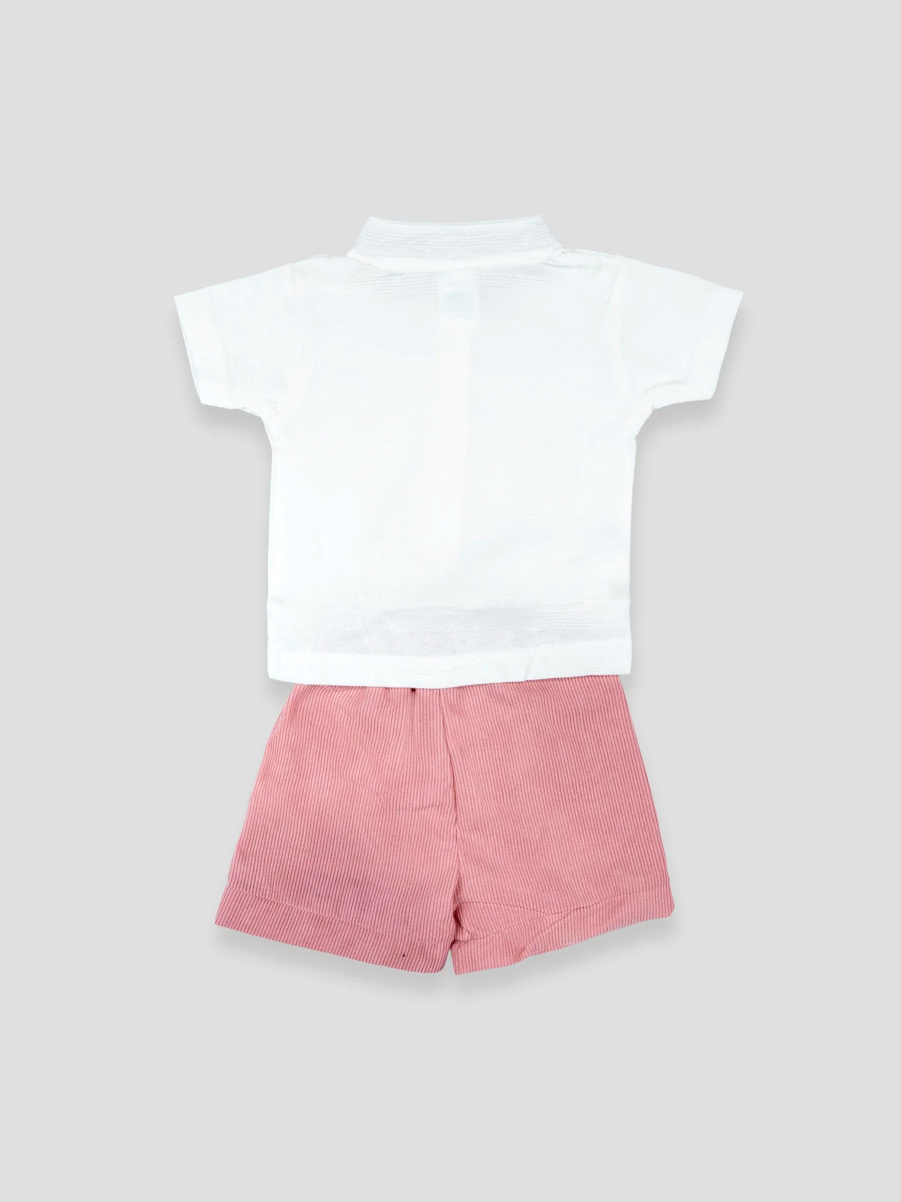 Hap & Hope  Cotton Chinese Collar Shirt & Shorts For Baby Boys