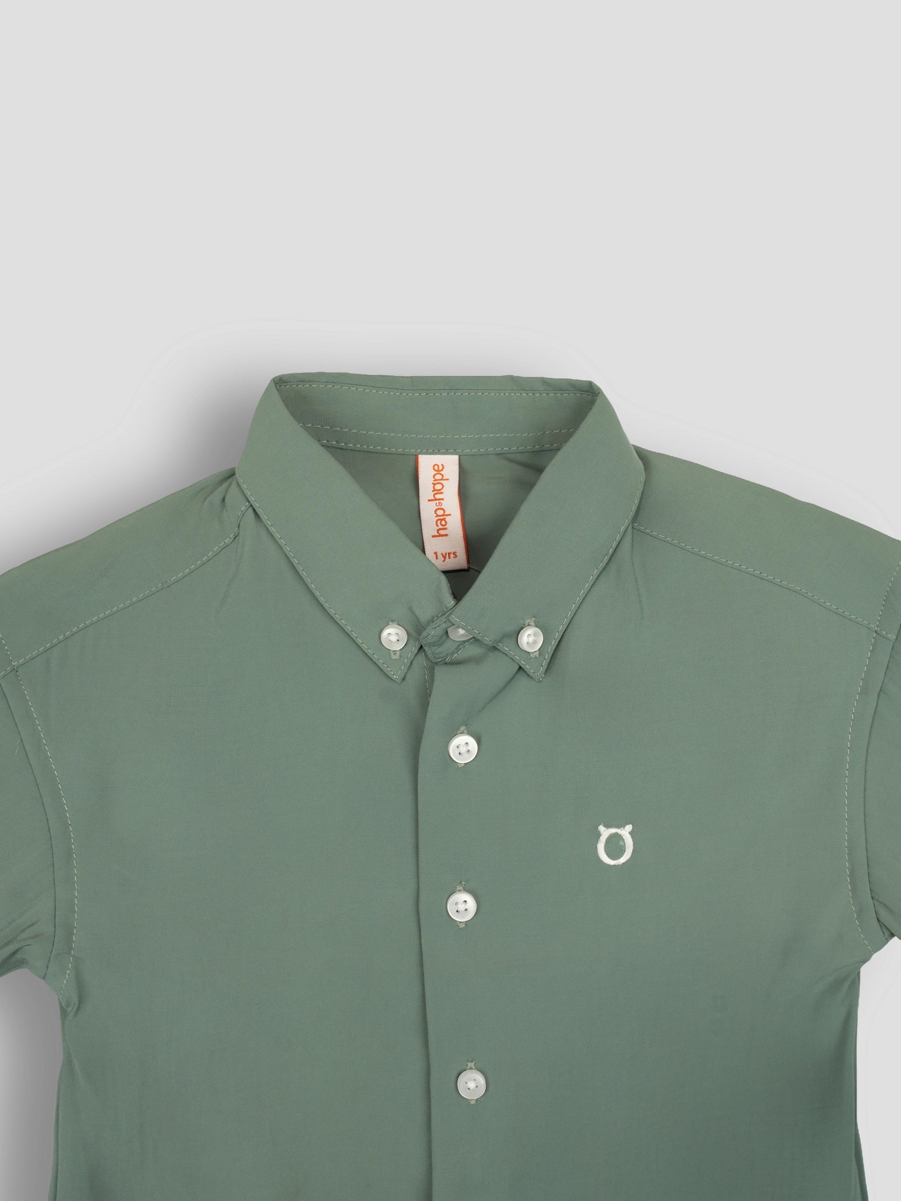 Hap&Hope Plain Collar Neck Half Sleeve Shirt for Boys