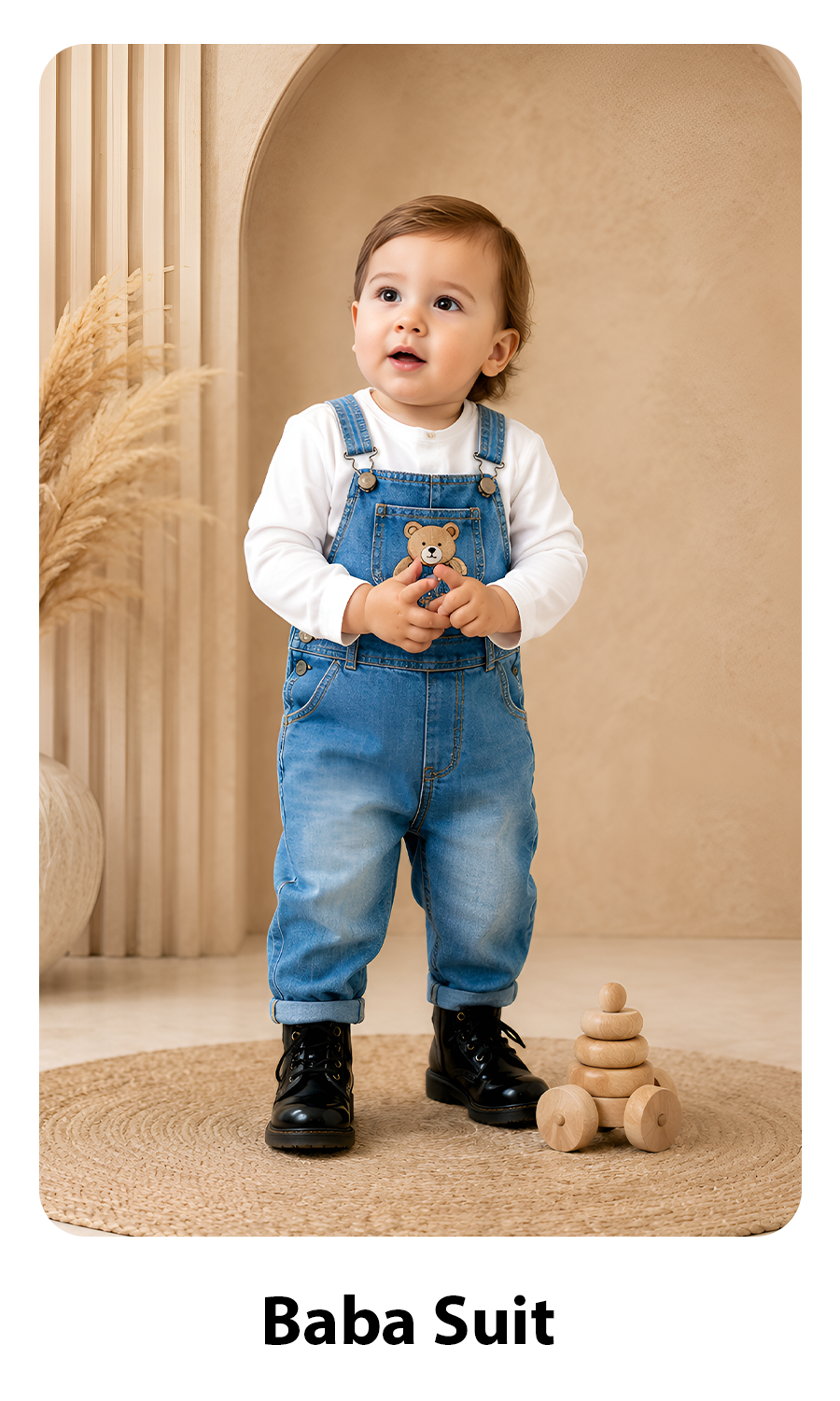 Hap & Hope  Corduroy Baba Suit with Half Sleeve Collar Neck T-Shirt For Baby Boy