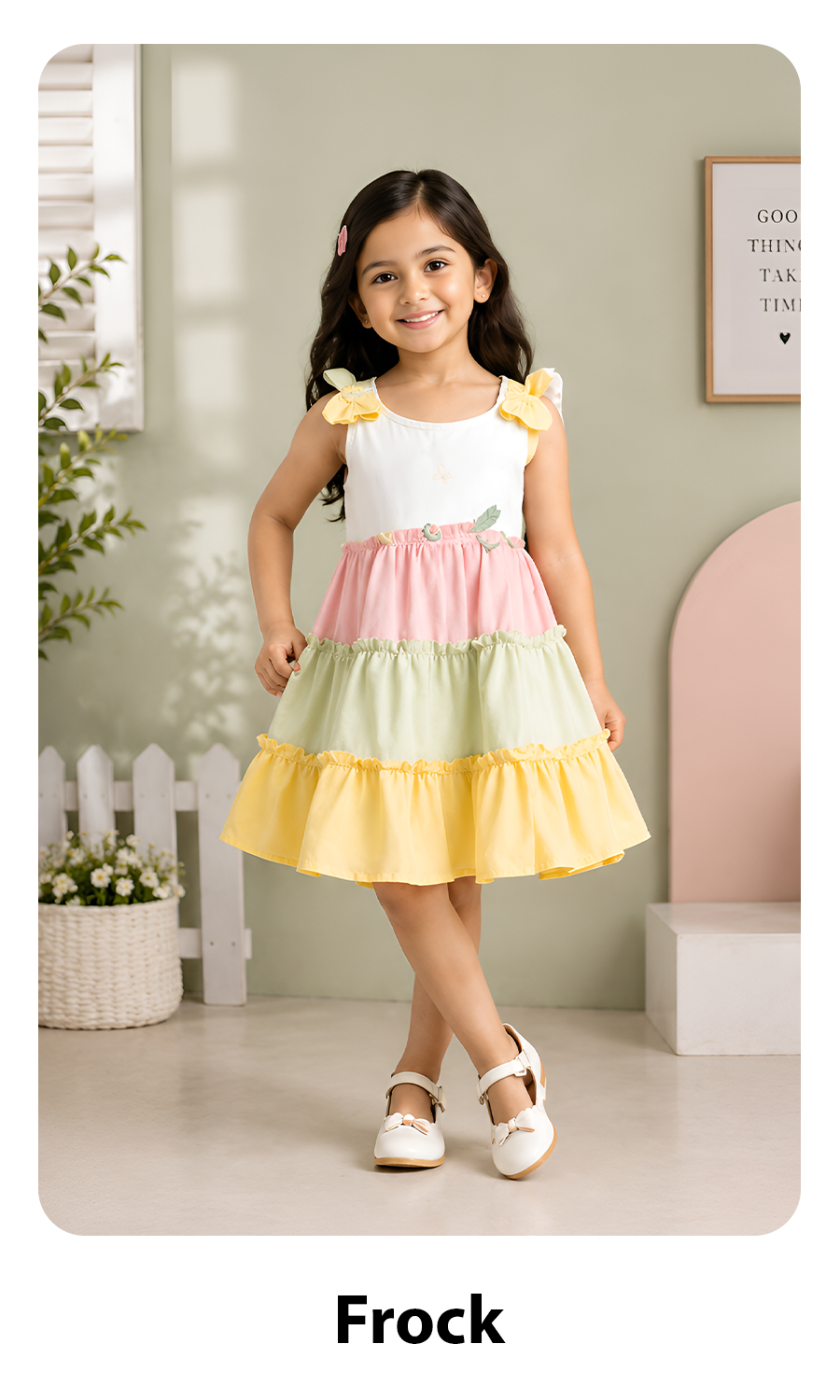 Hap & Hope  Floral Party Wear Frock  For Girls