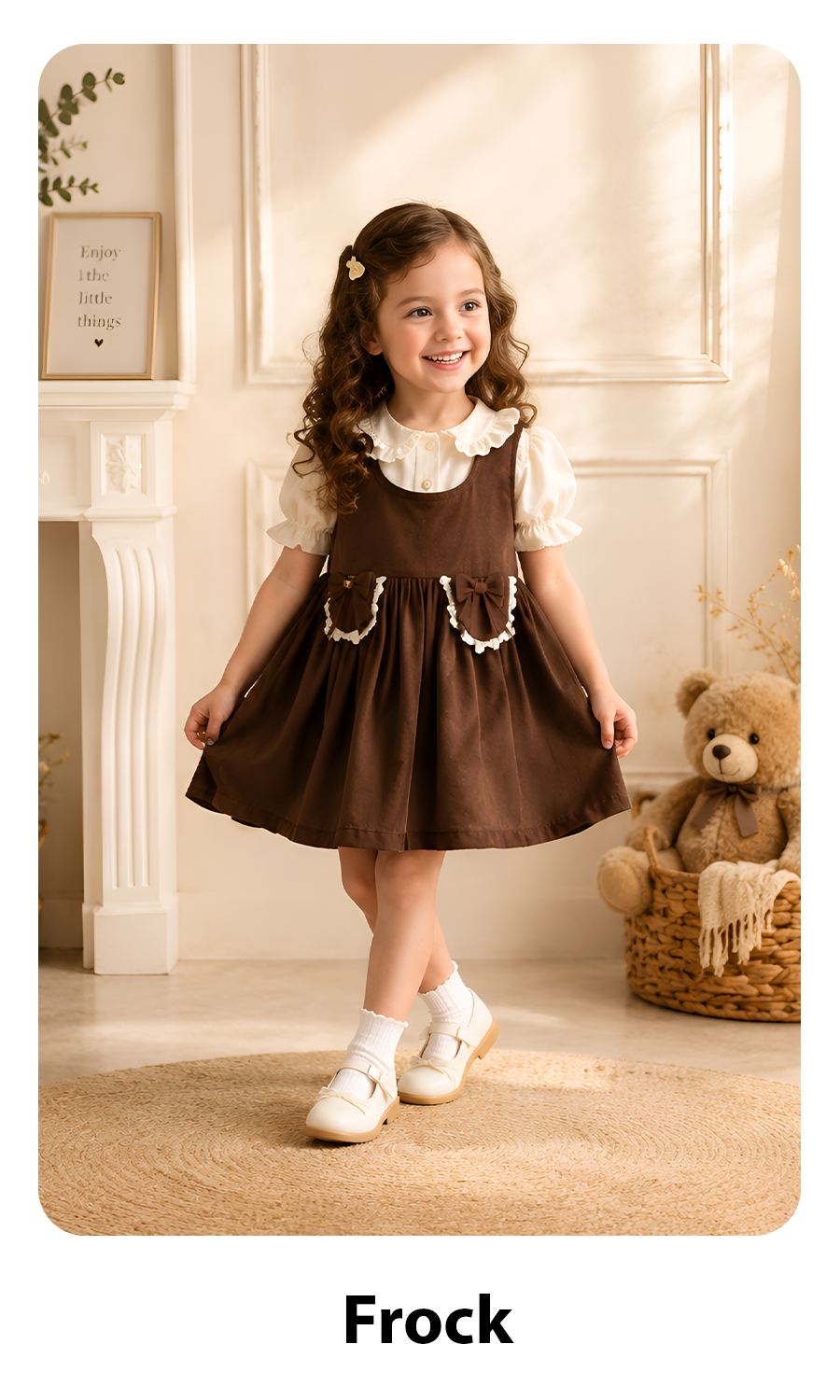 Hap & Hope  Floral Applique Party Wear Frock For Girls