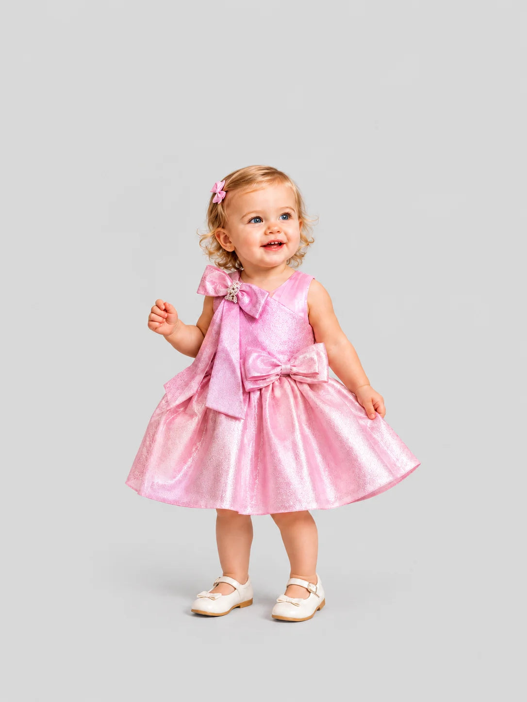 Hap & Hope  Bow Detail Party Wear Frock For Girls