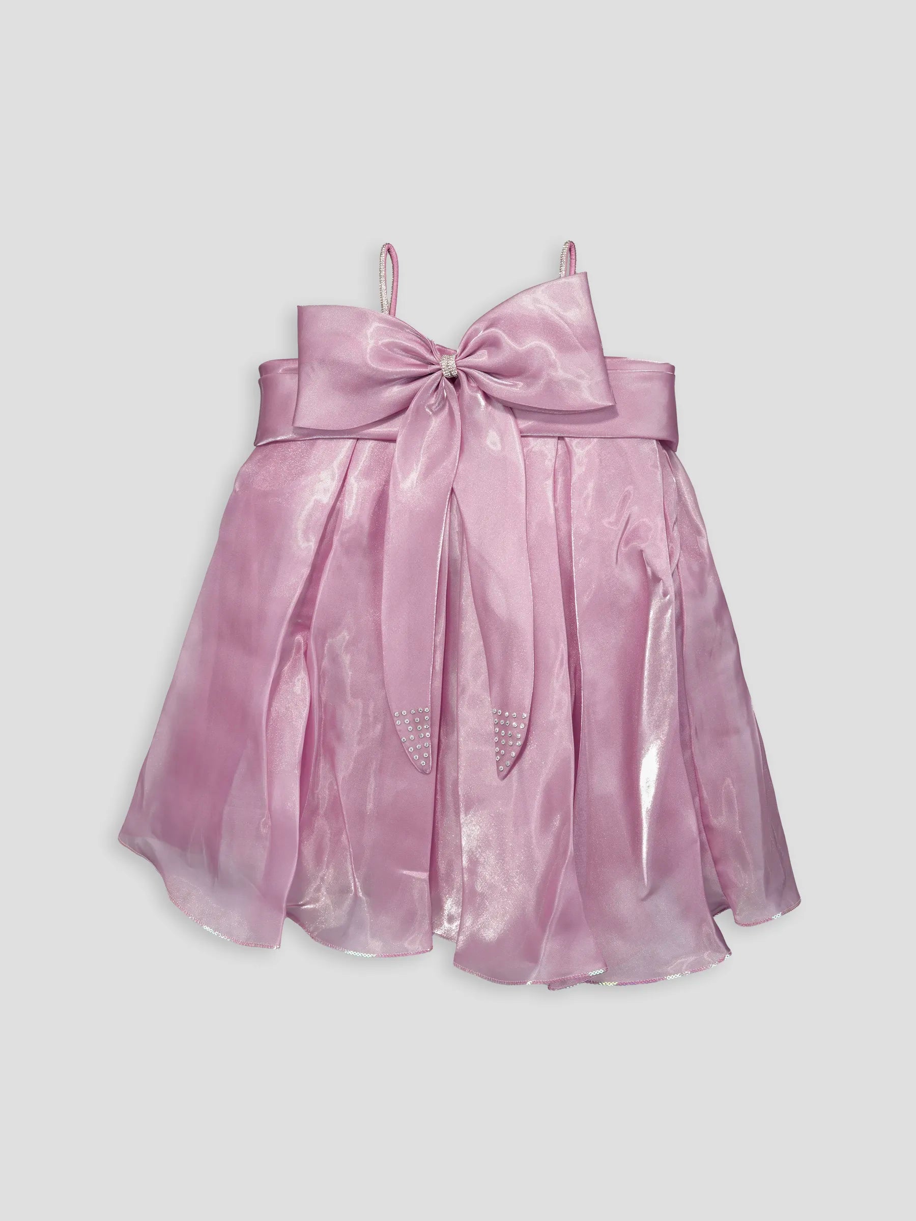 Hap & Hope Bow Detail Sleeveless Party Wear Frock  For Girls