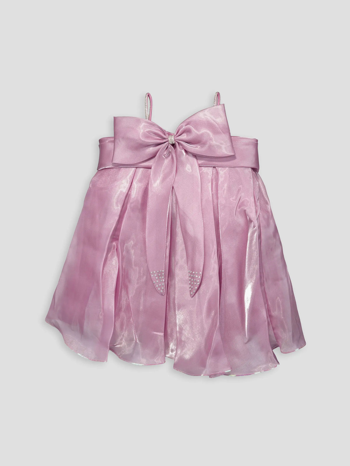 Hap & Hope Bow Detail Sleeveless Party Wear Frock  For Girls