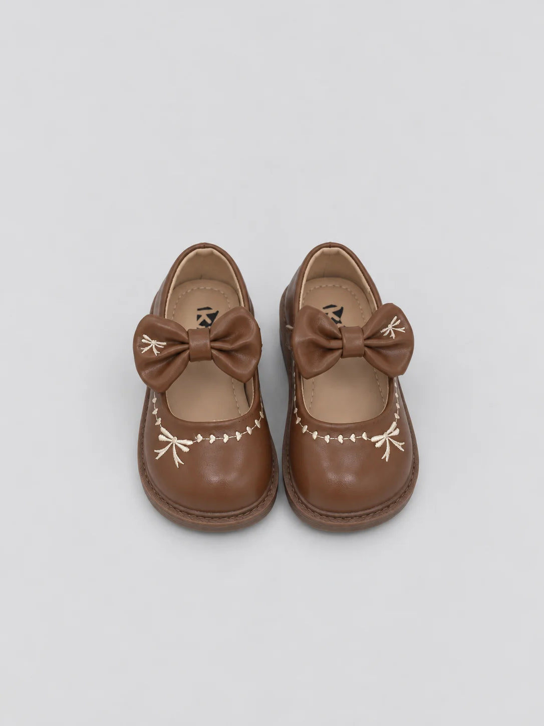 Hap & Hope  Bow Embroidered Strap Sandals For Girls