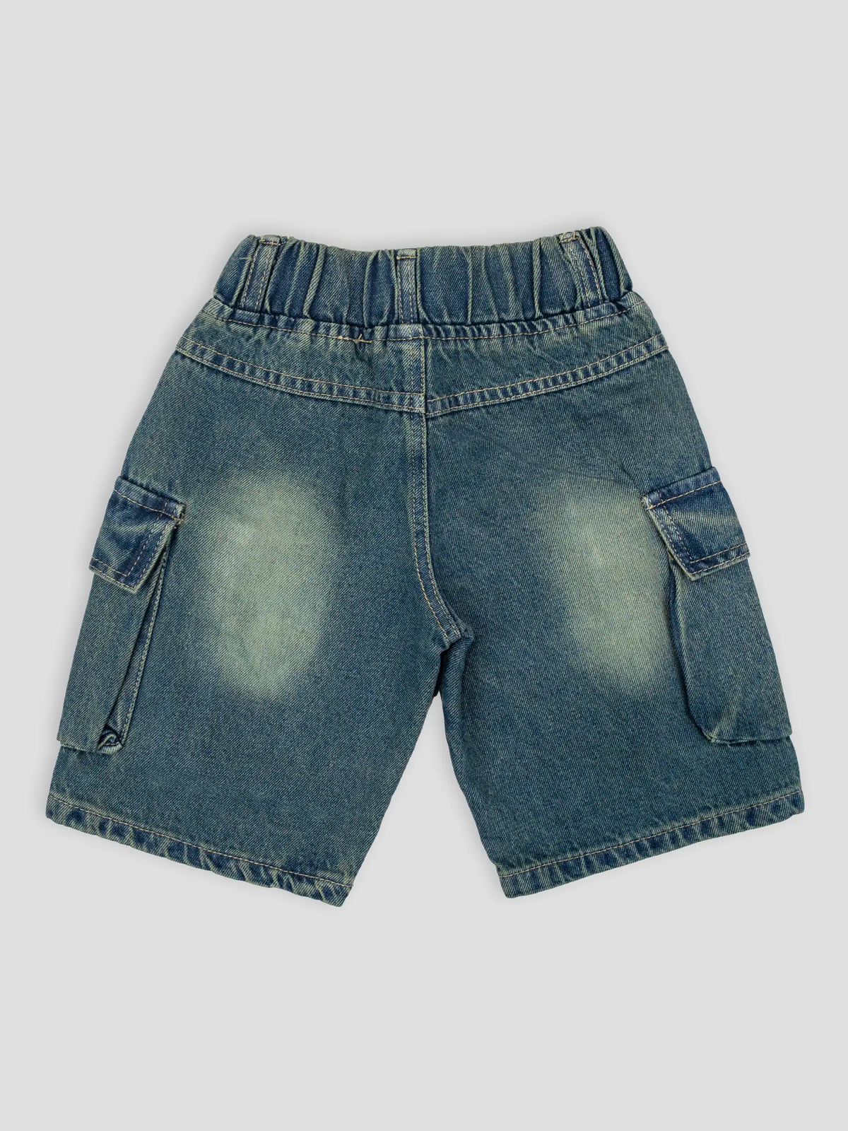 Hap & Hope Boys Relaxed Fit Denim Cargo Shorts For Boys
