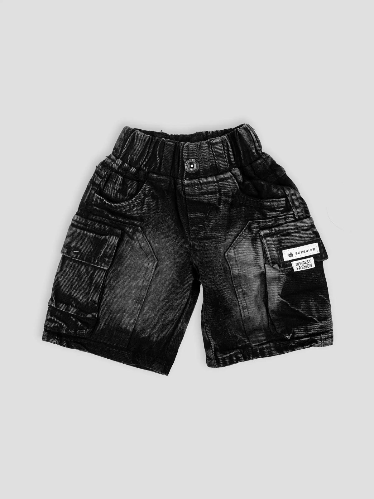 Hap & Hope Boys Relaxed Fit Denim Cargo Shorts For Boys