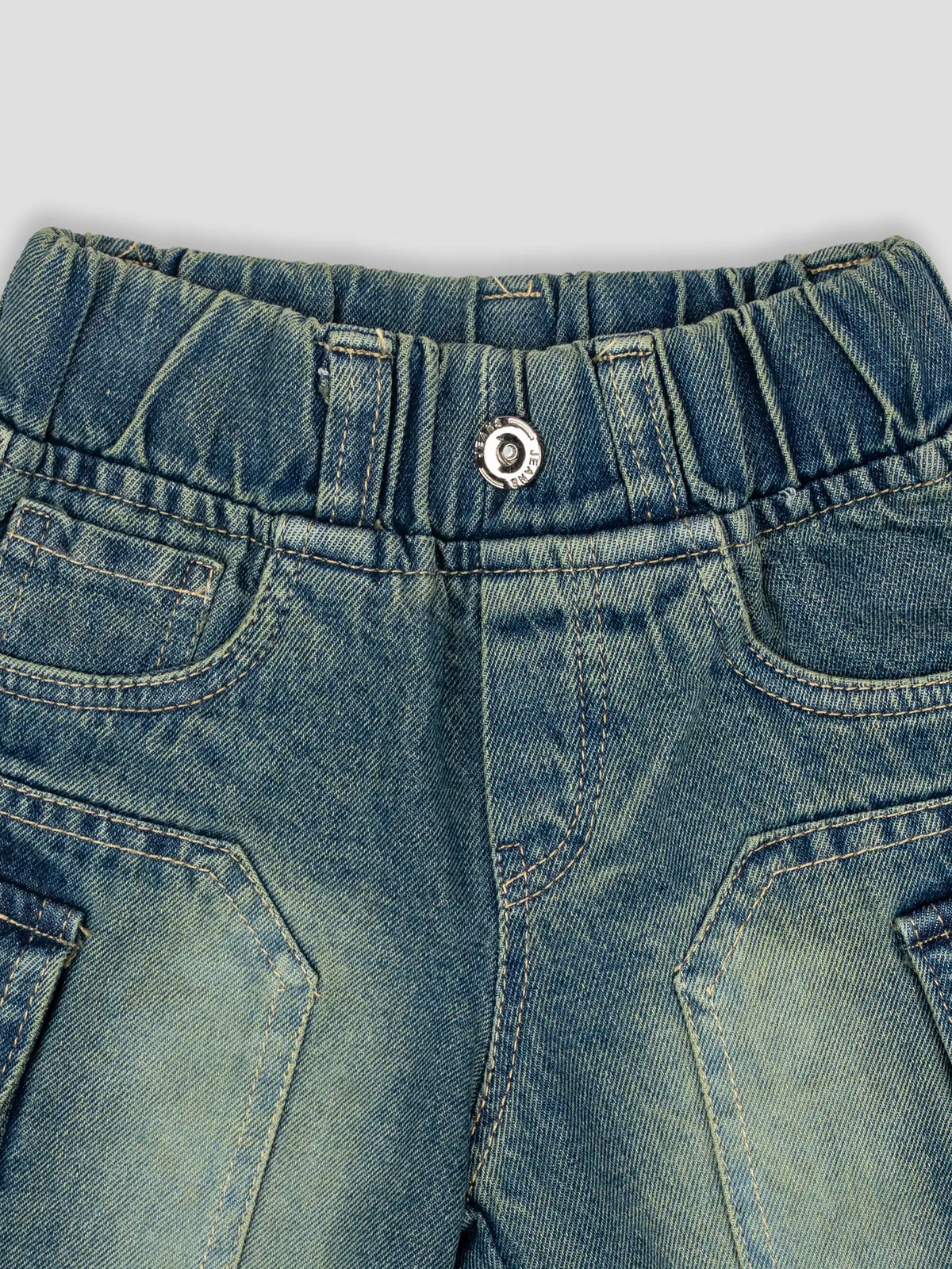 Hap & Hope Boys Relaxed Fit Denim Cargo Shorts For Boys
