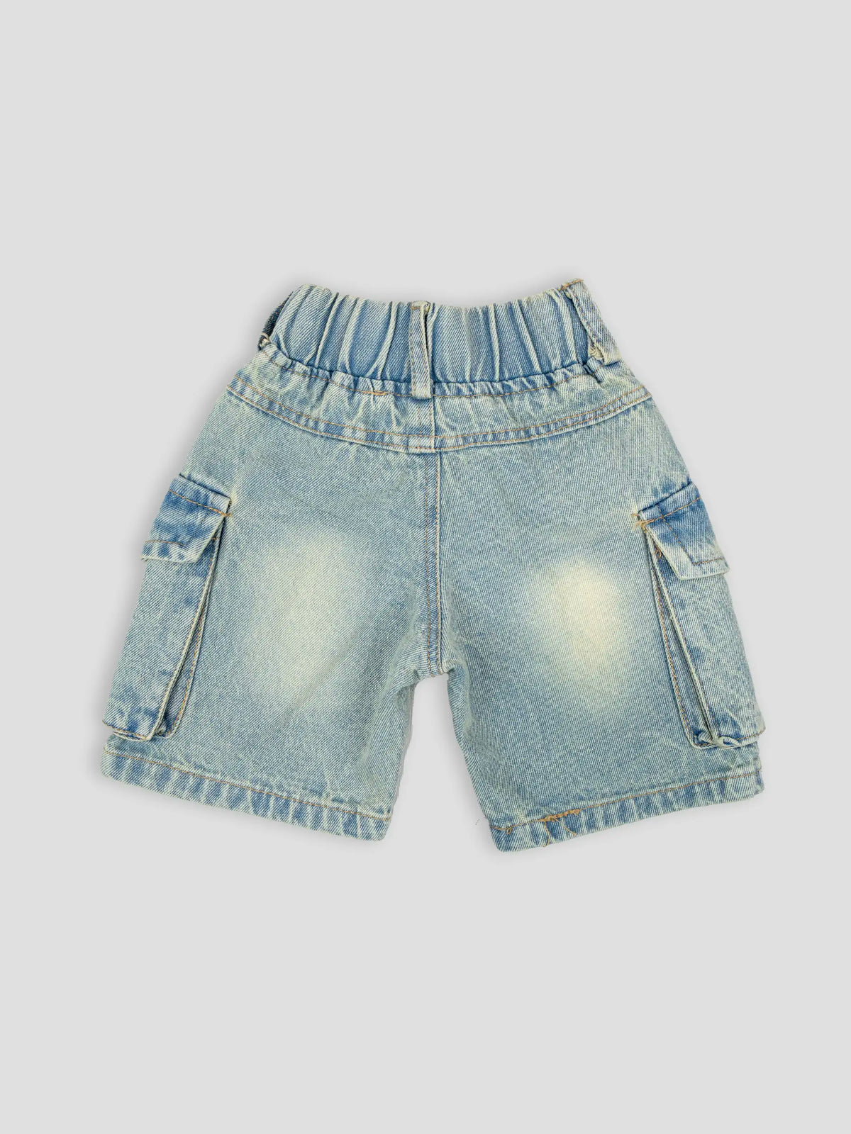 Hap & Hope Boys Relaxed Fit Denim Cargo Shorts with Flap Pockets for boys