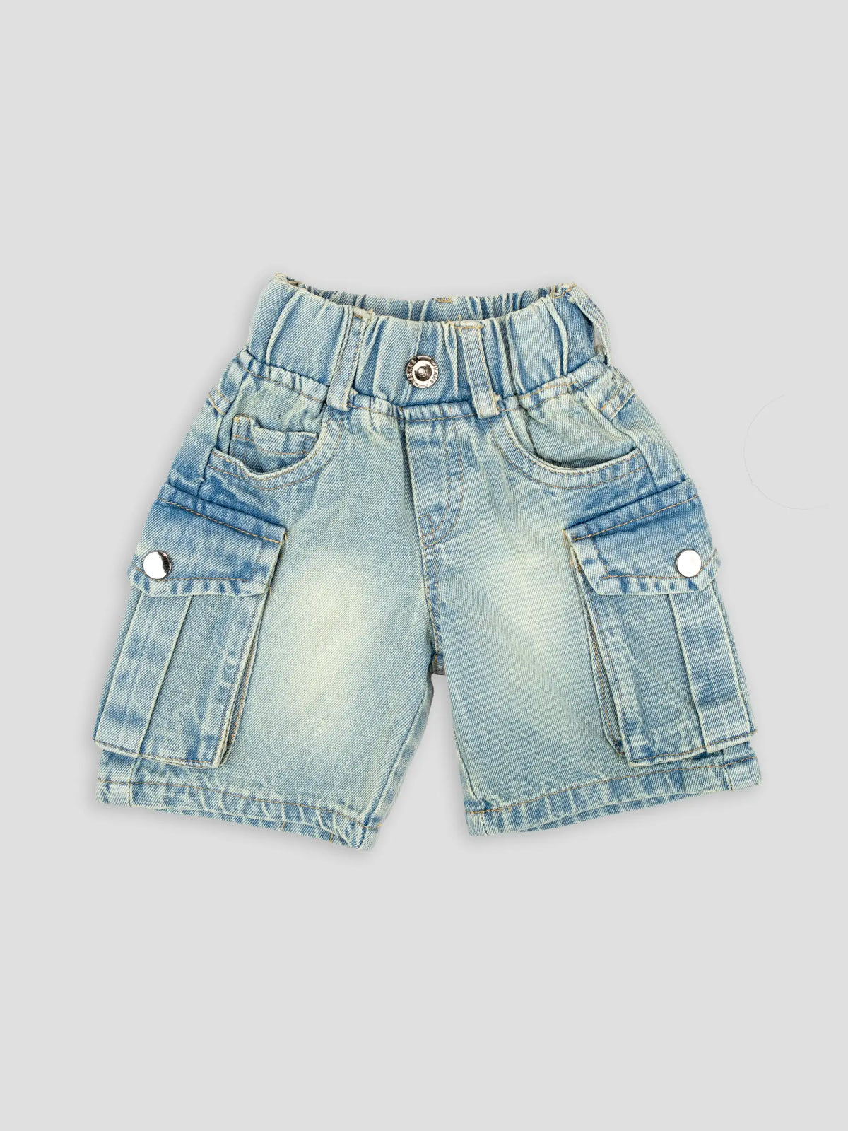 Hap & Hope Boys Relaxed Fit Denim Cargo Shorts with Flap Pockets for boys
