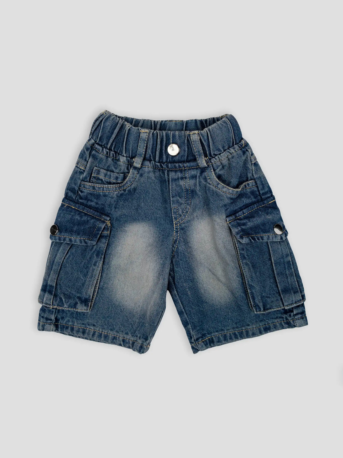 Hap & Hope Boys Relaxed Fit Denim Cargo Shorts with Flap Pockets for boys