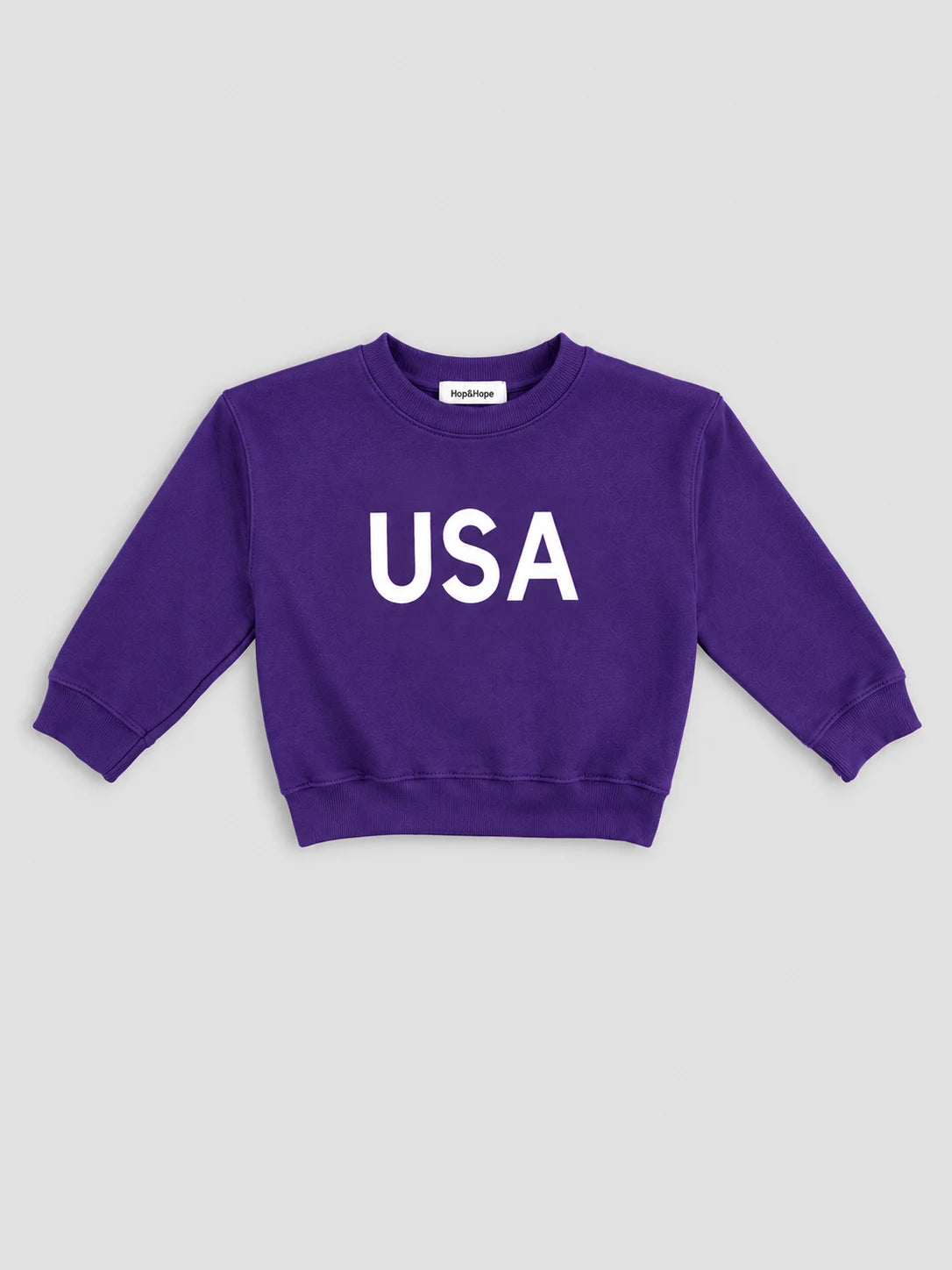 Hap & Hope Boys USA Printed Full Sleeve Cotton T-Shirt For Boys