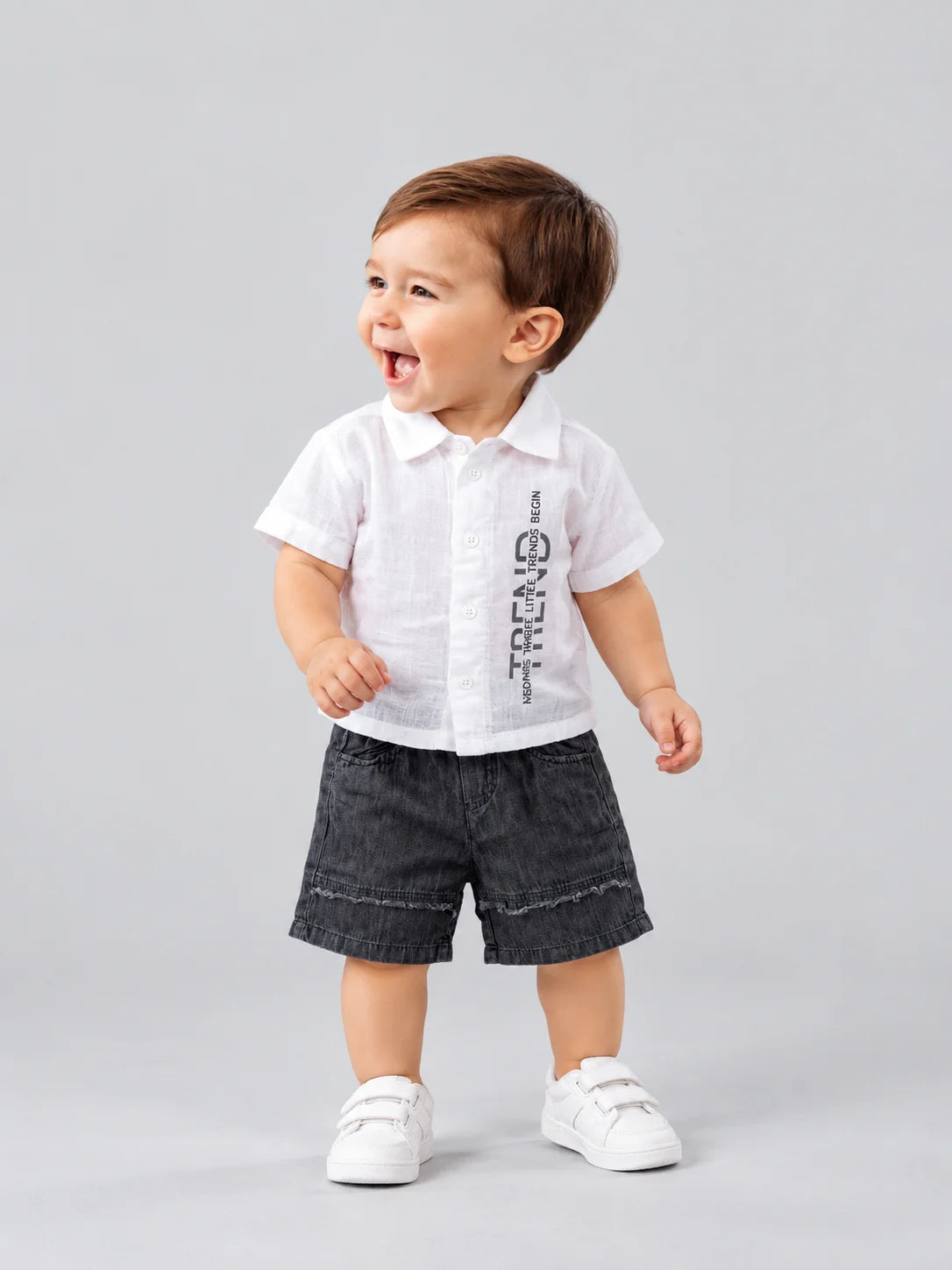 Hap & Hope Casual Cotton Shirt & Shorts  For Baby Boys