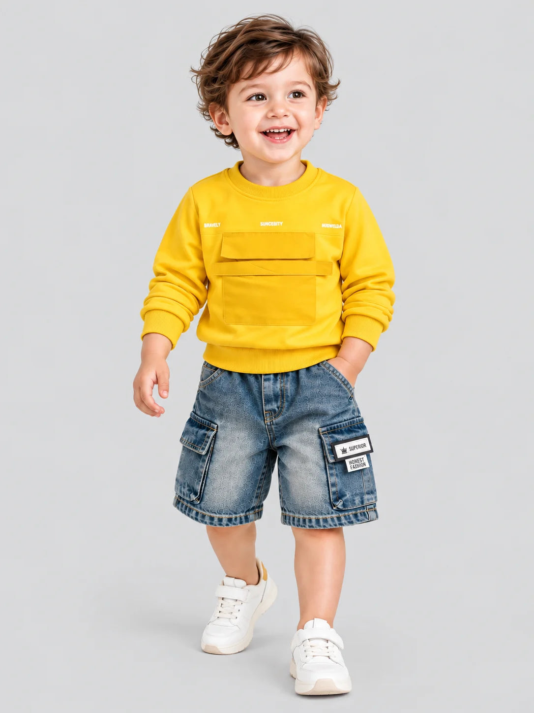 Hap & Hope  Casual Full Sleeve Cotton T-Shirt For Boys