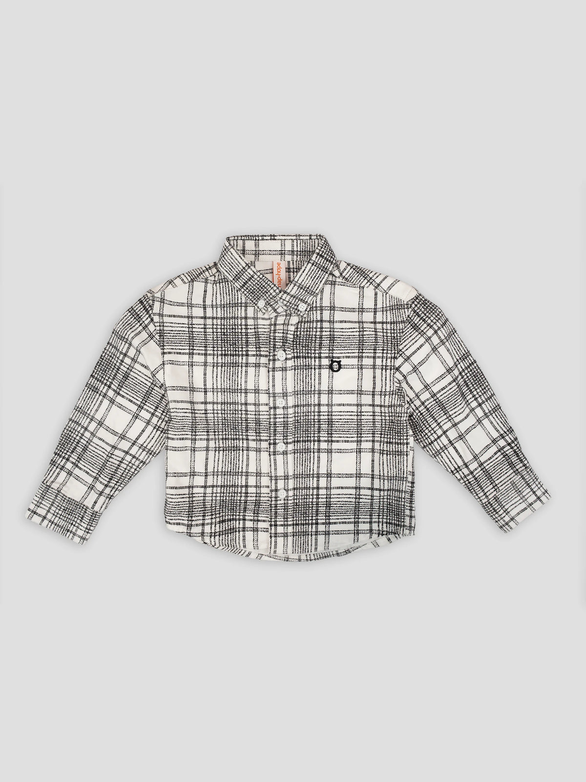 Hap&Hope Checked Collar Neck Full Sleeve Cotton Shirt for Boys