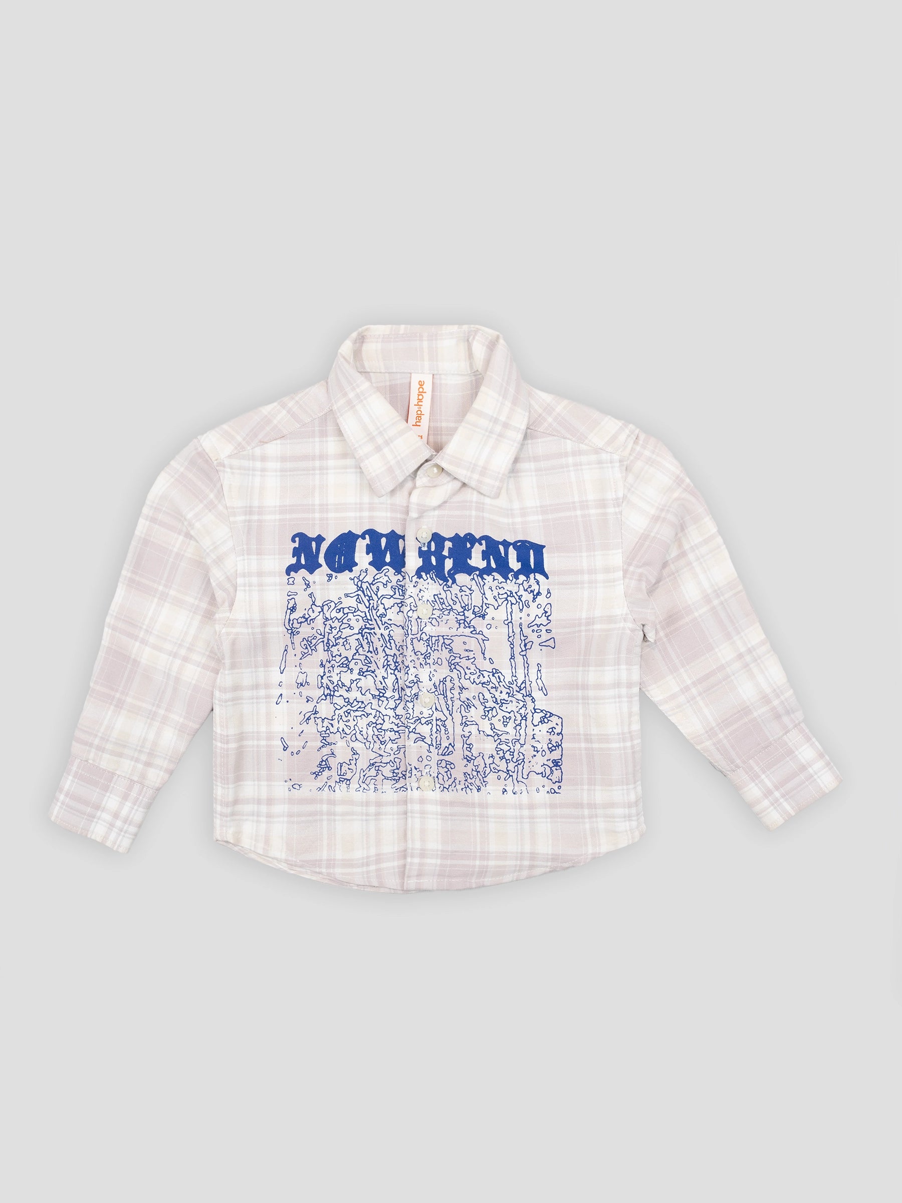 Hap&Hope Checked Graphic Print Full Sleeve Cotton Shirt for Boys