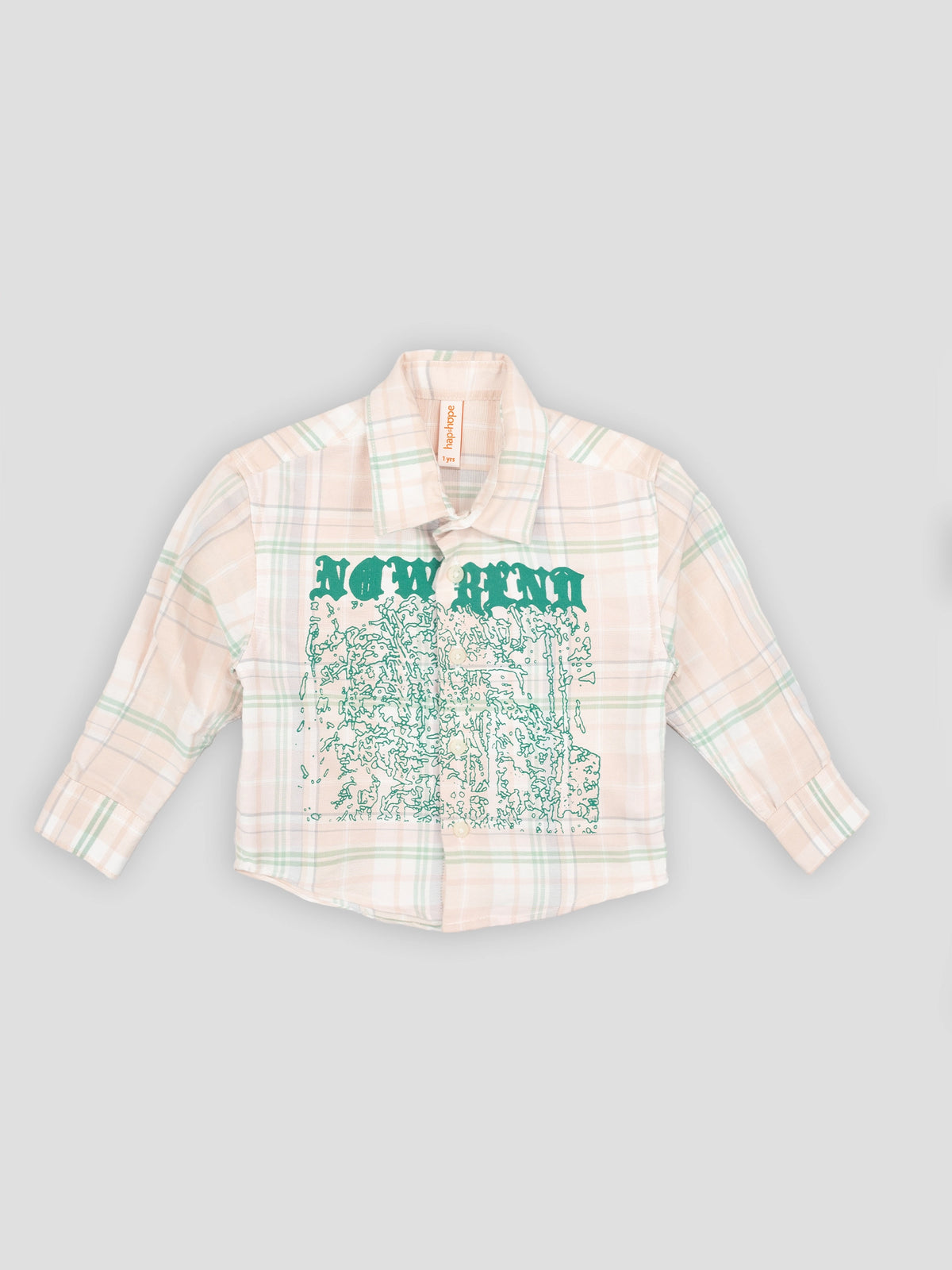 Hap&Hope Checked Graphic Print Full Sleeve Cotton Shirt for Boys